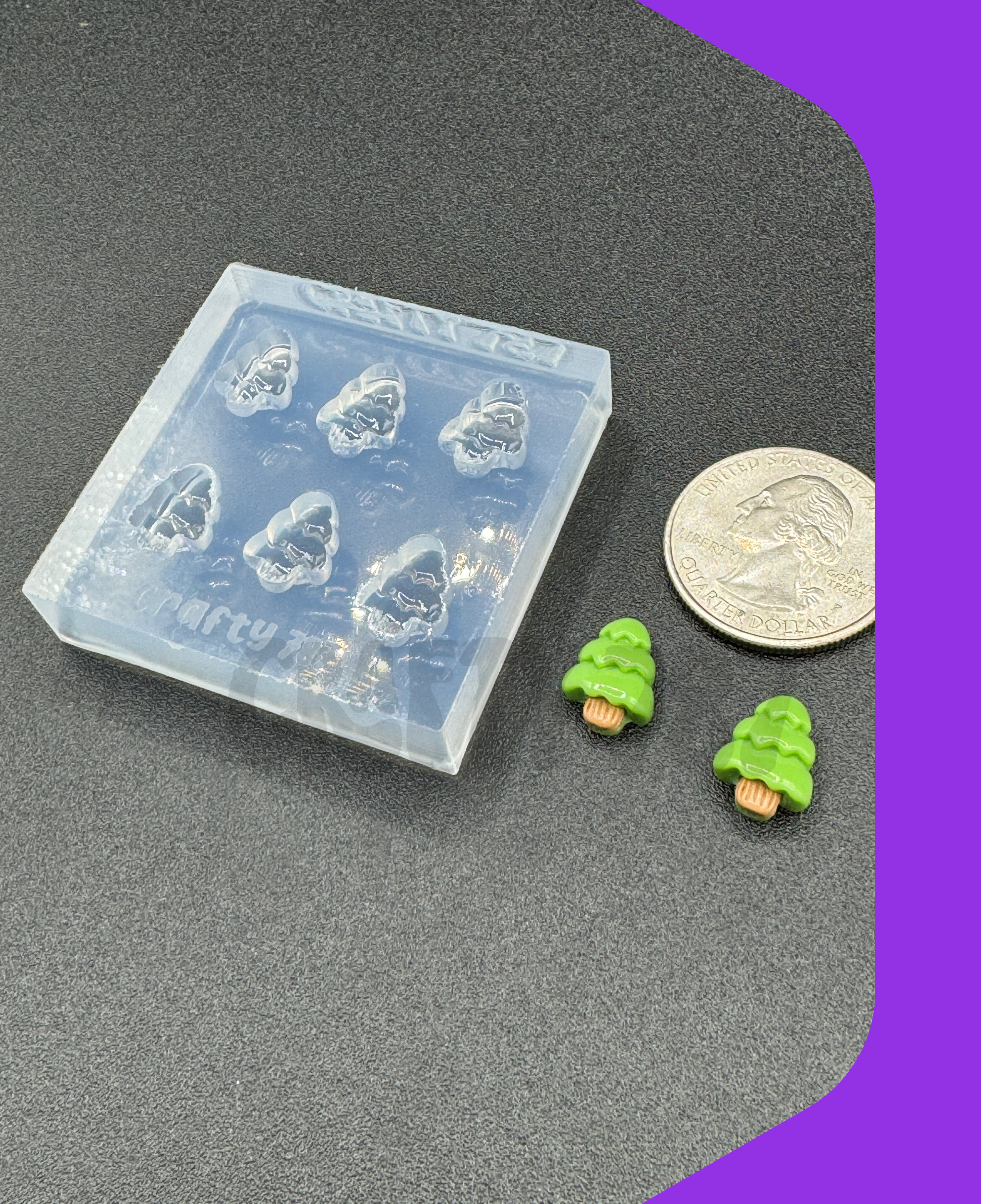 Christmas Tree 2D Mold, Earring Silicone Mold (A15)