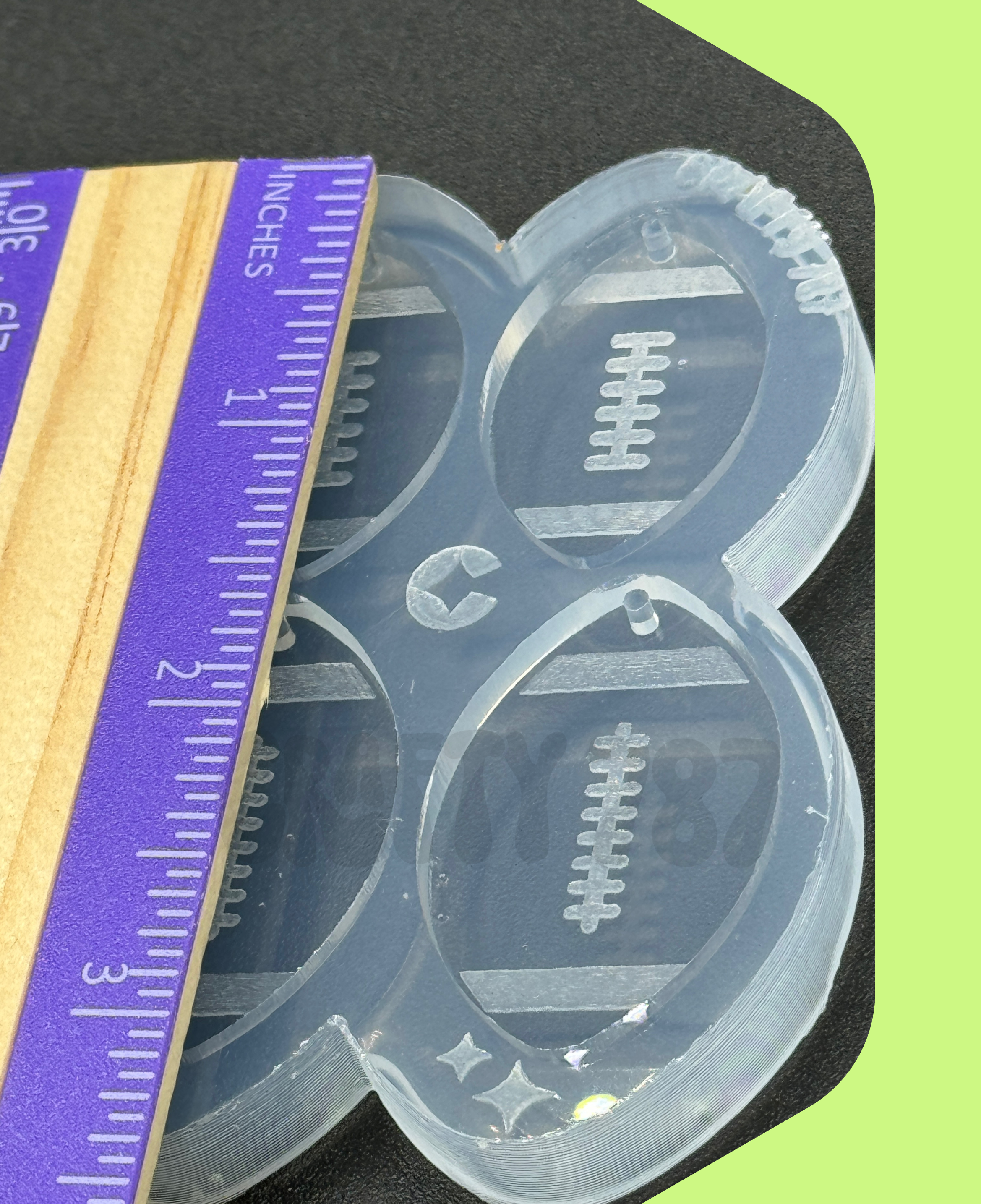 Football Dangle Earring Silicone Mold