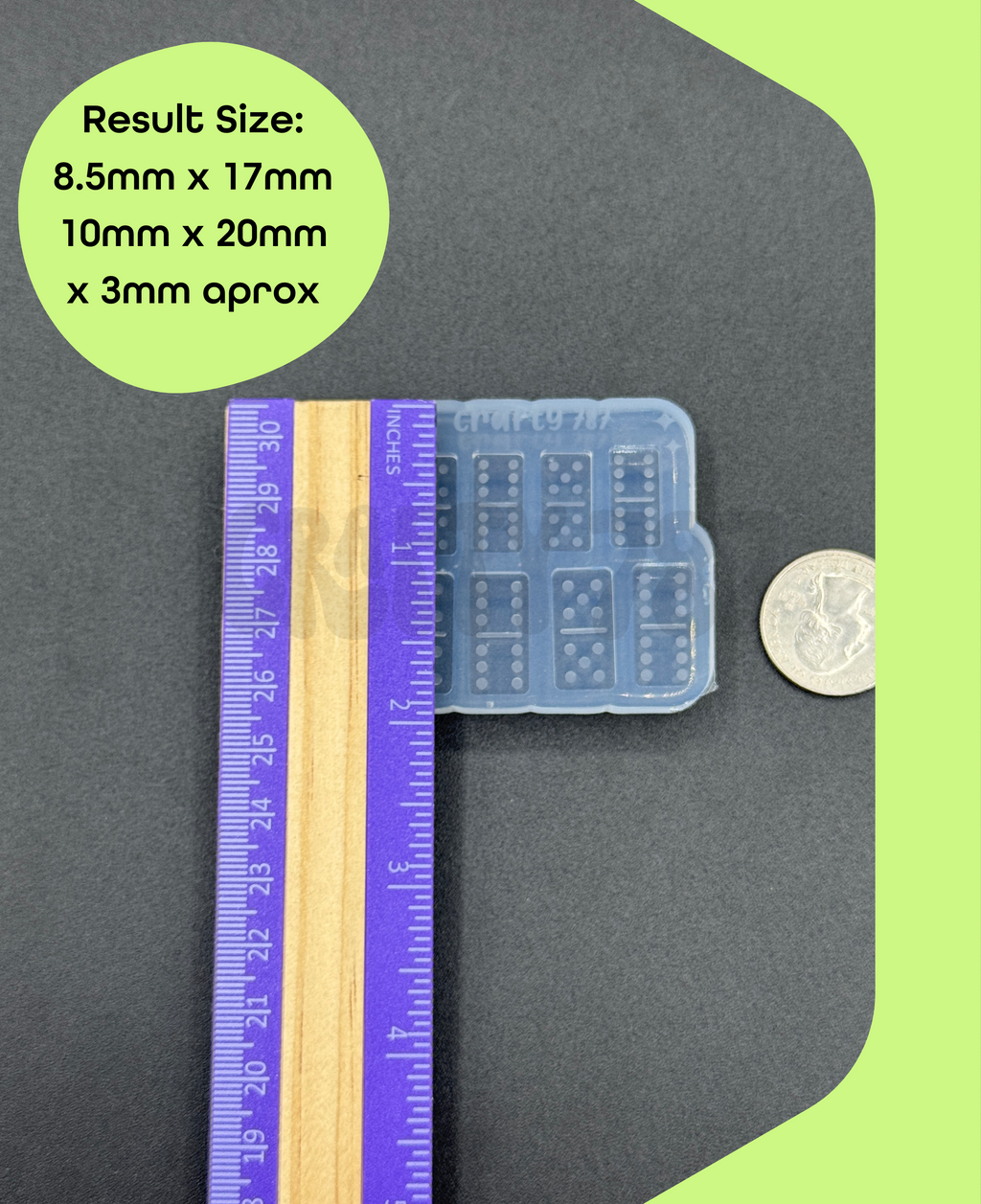 Domino Doble 6-5 Mini Bundle Stud Earring Silicone Mold DTMF inspired (C14)