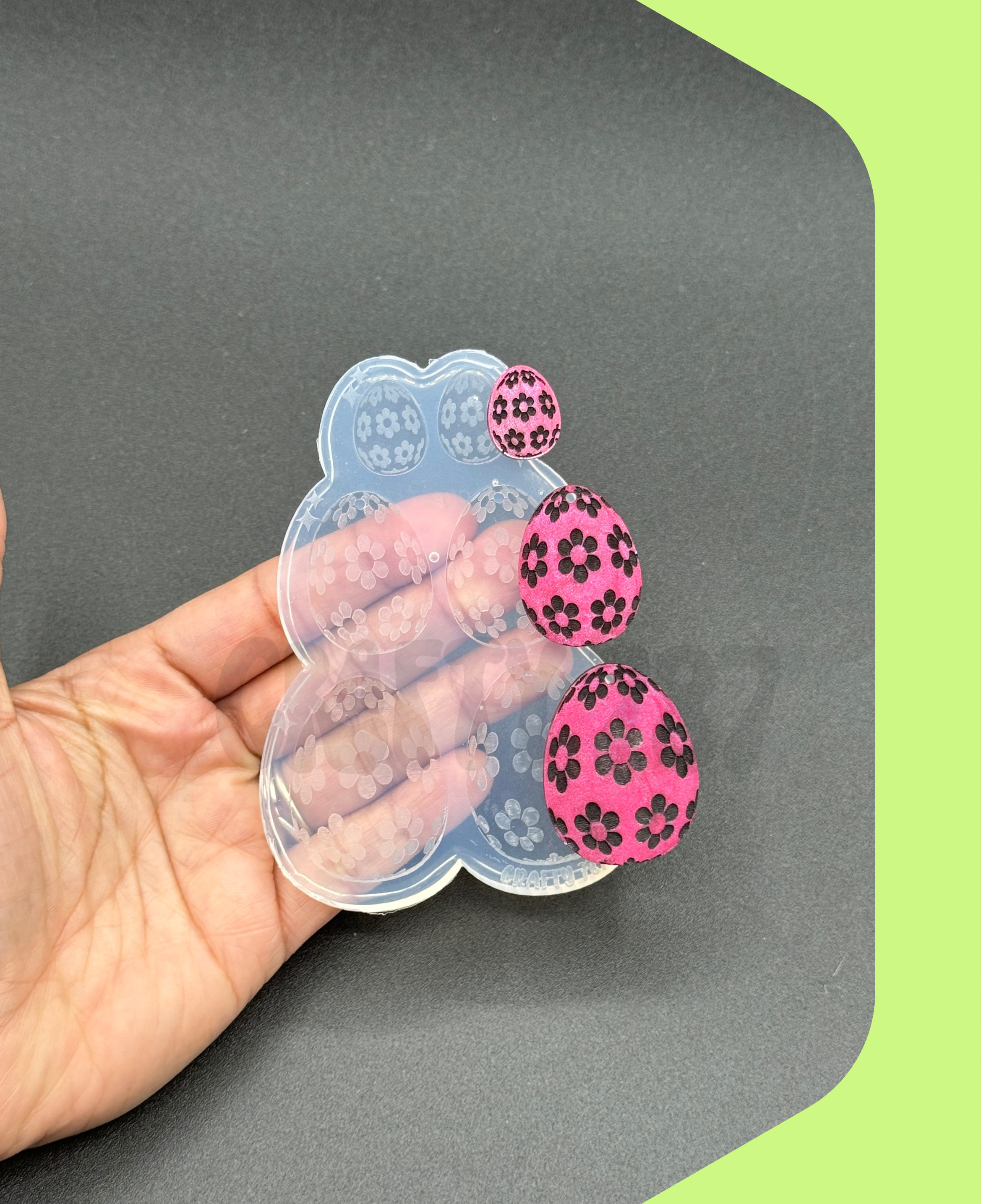 Egg Flower Dangle Earring Silicone Mold 2 version (D15)