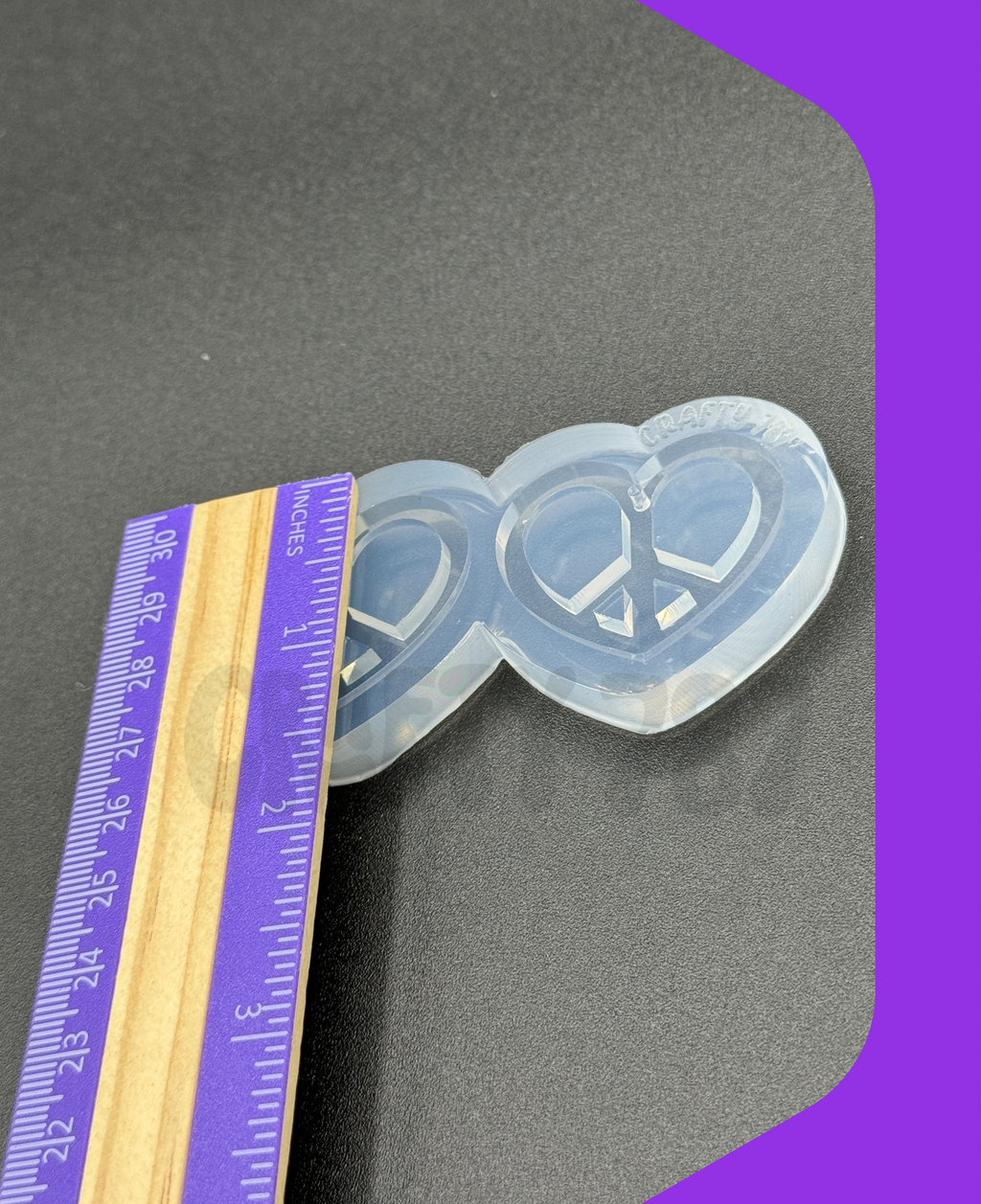 Heart Peace Dangle Earring Silicone Mold (d13)