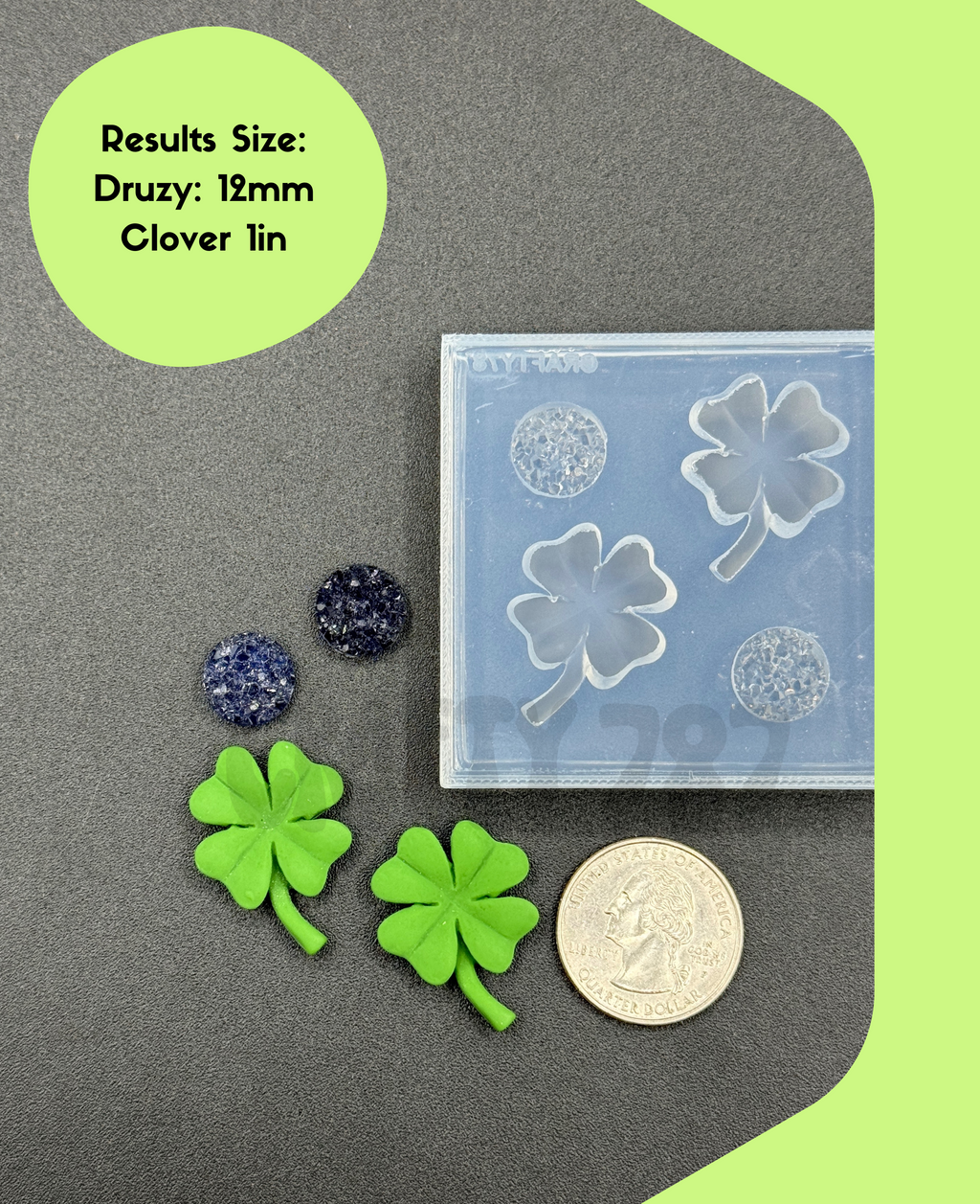 Clover with Druzy Silicone Mold (d15)