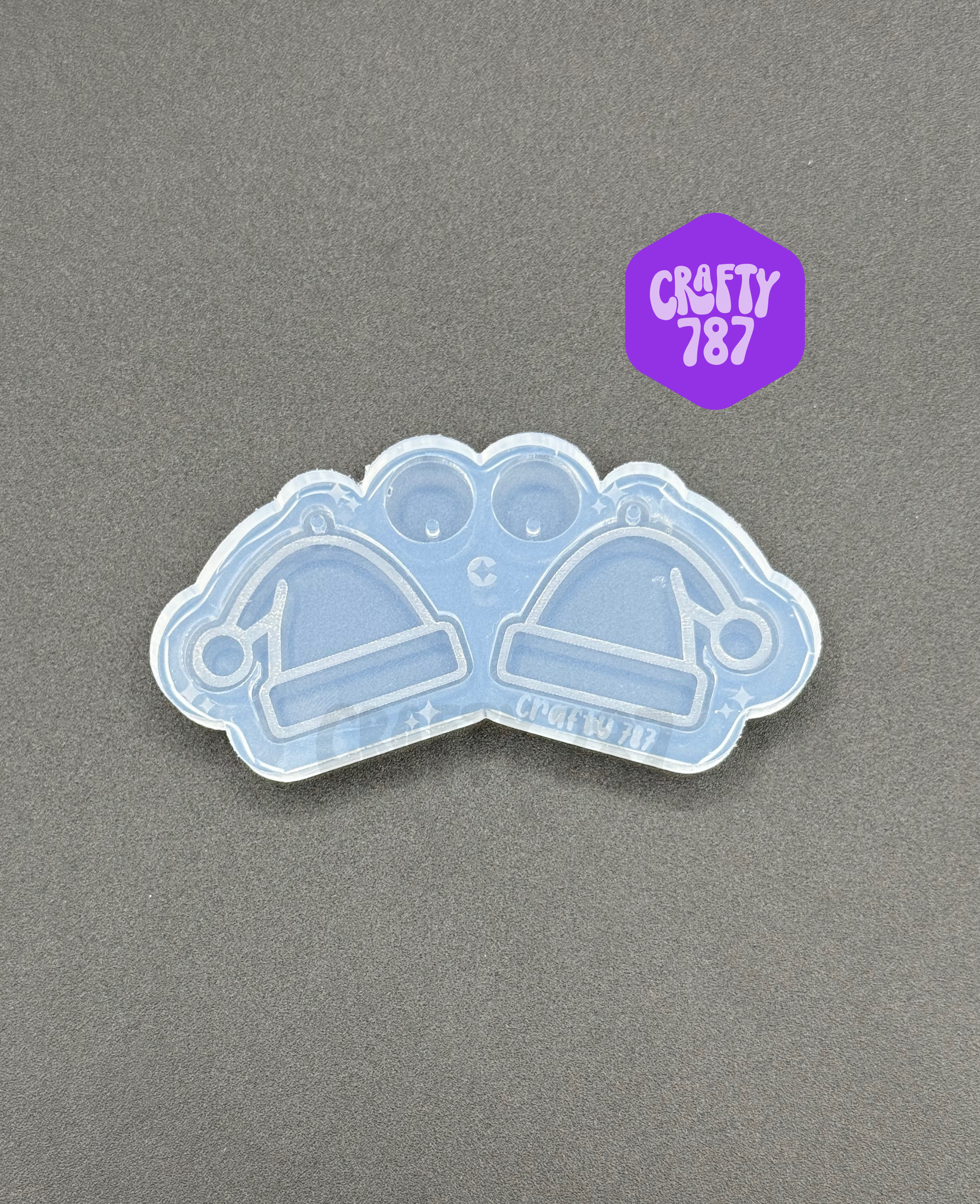 Santa Hat Dangle Earring Silicone Mold (D15)