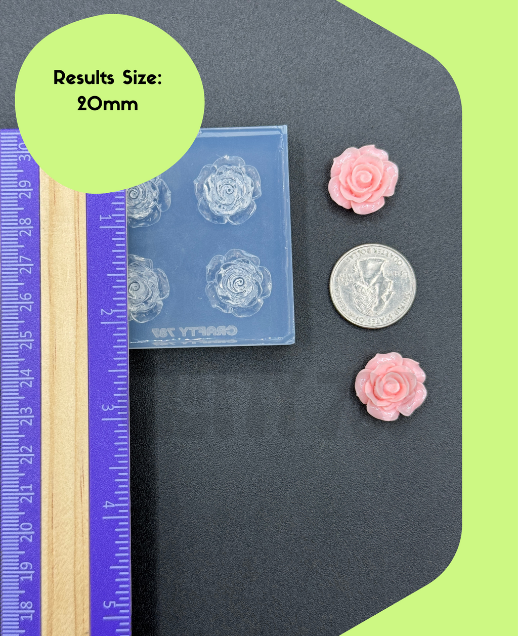 Rose 2D Silicone Mold 20mm
