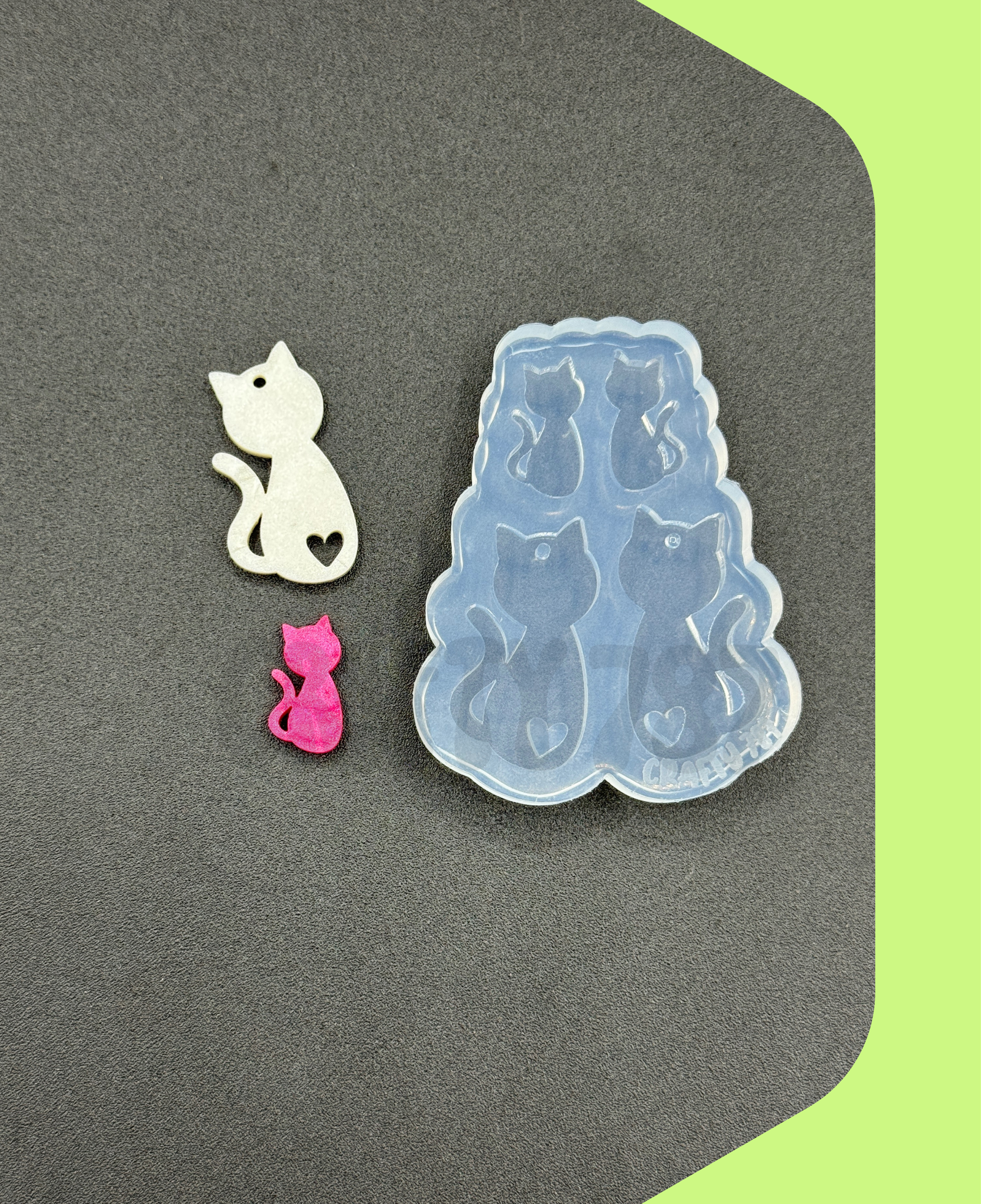 Cute Cat Dangle Earring Silicone Mold (C15)