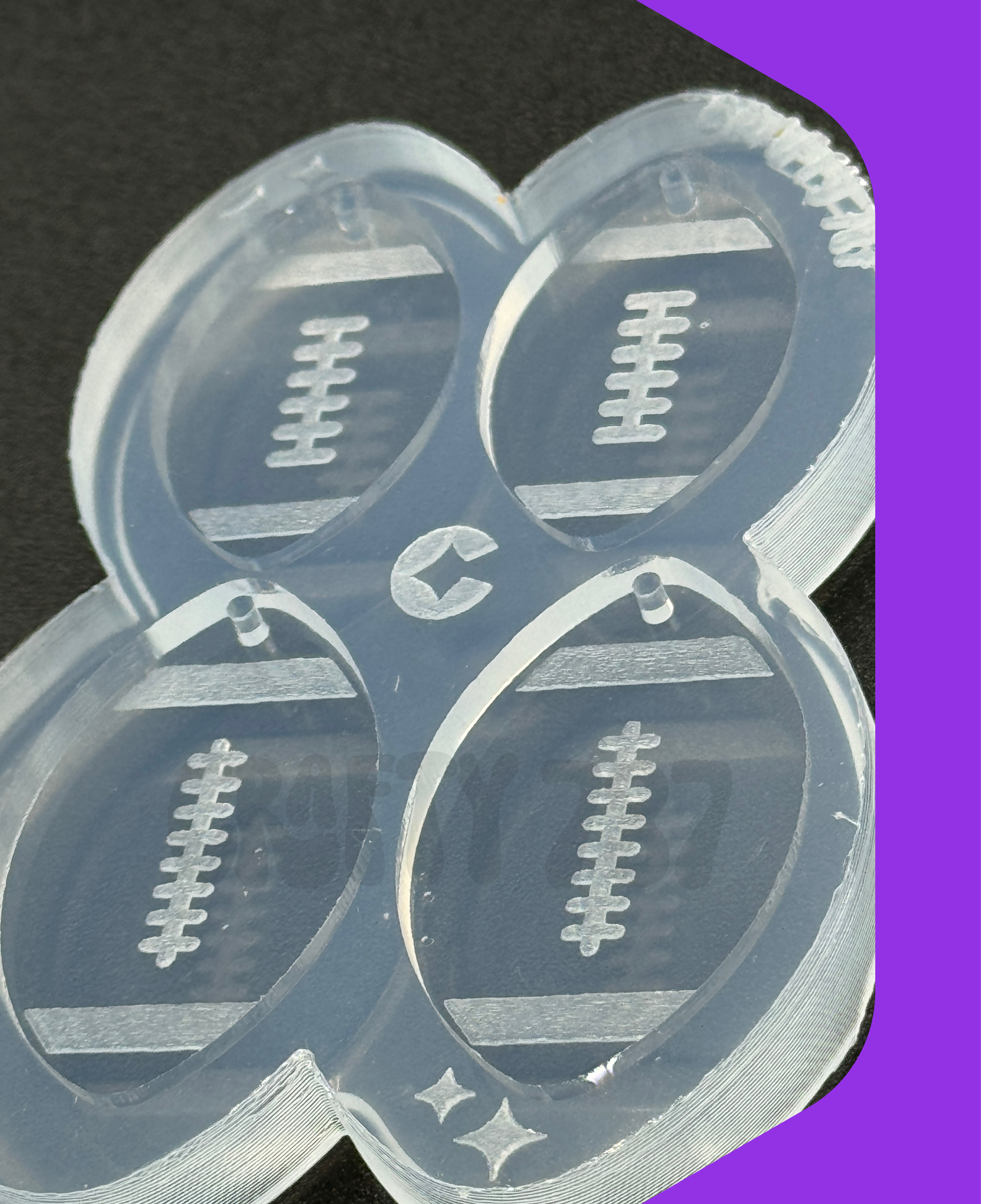Football Dangle Earring Silicone Mold