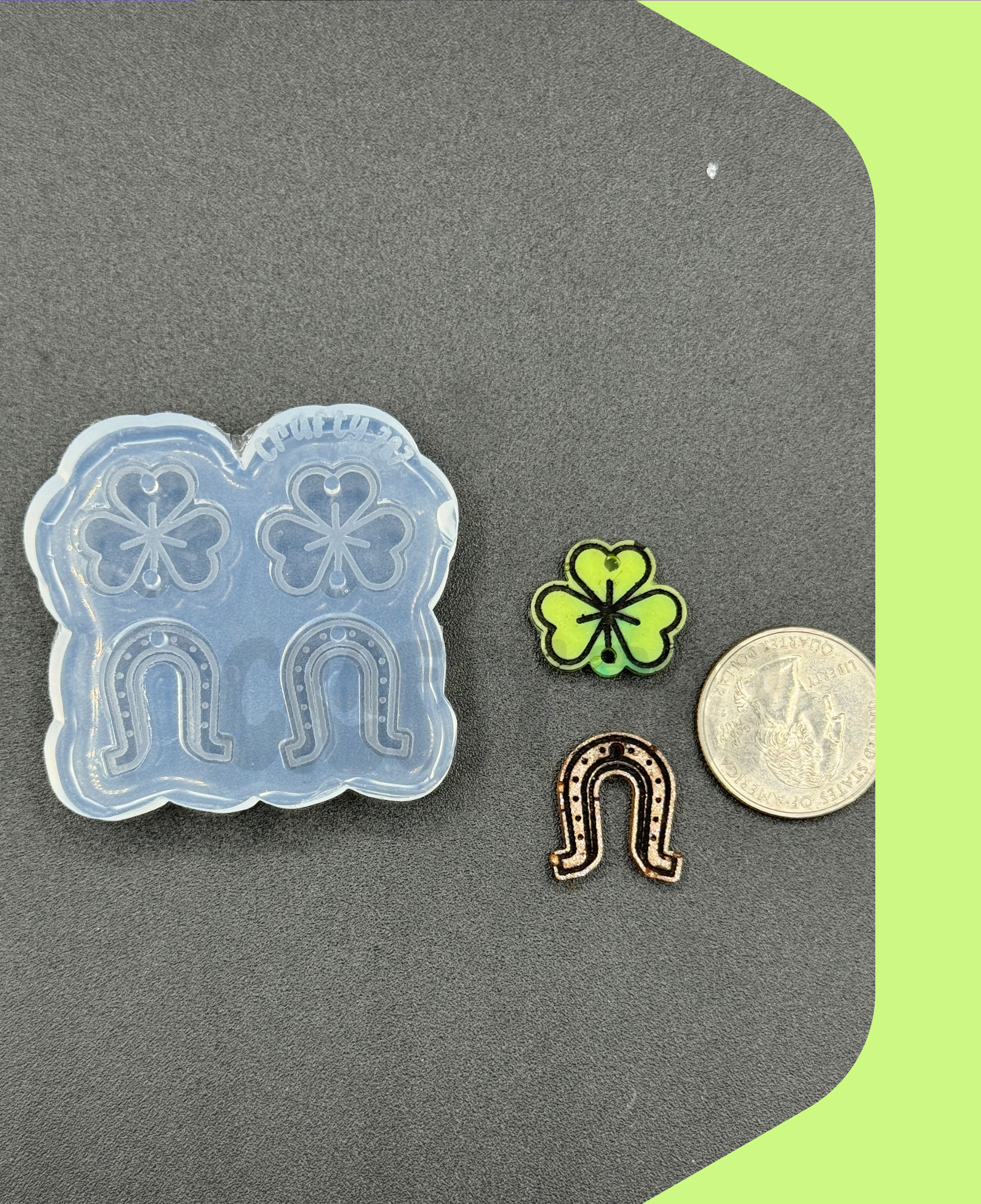 St Patricks Dangle Earring Silicone Mold (D15)