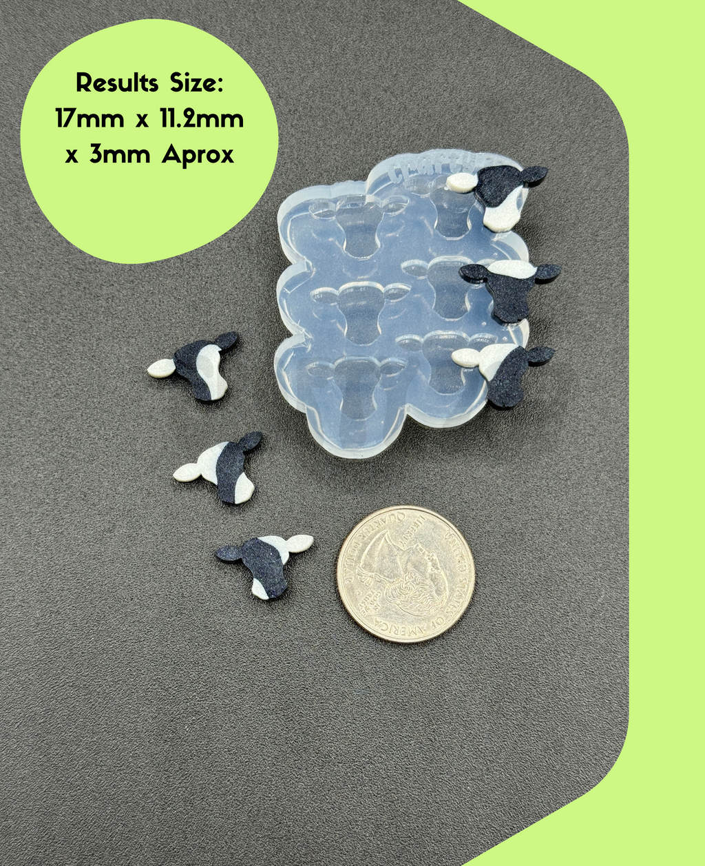 Cow Face Stud Earring Silicone Mold (A15)
