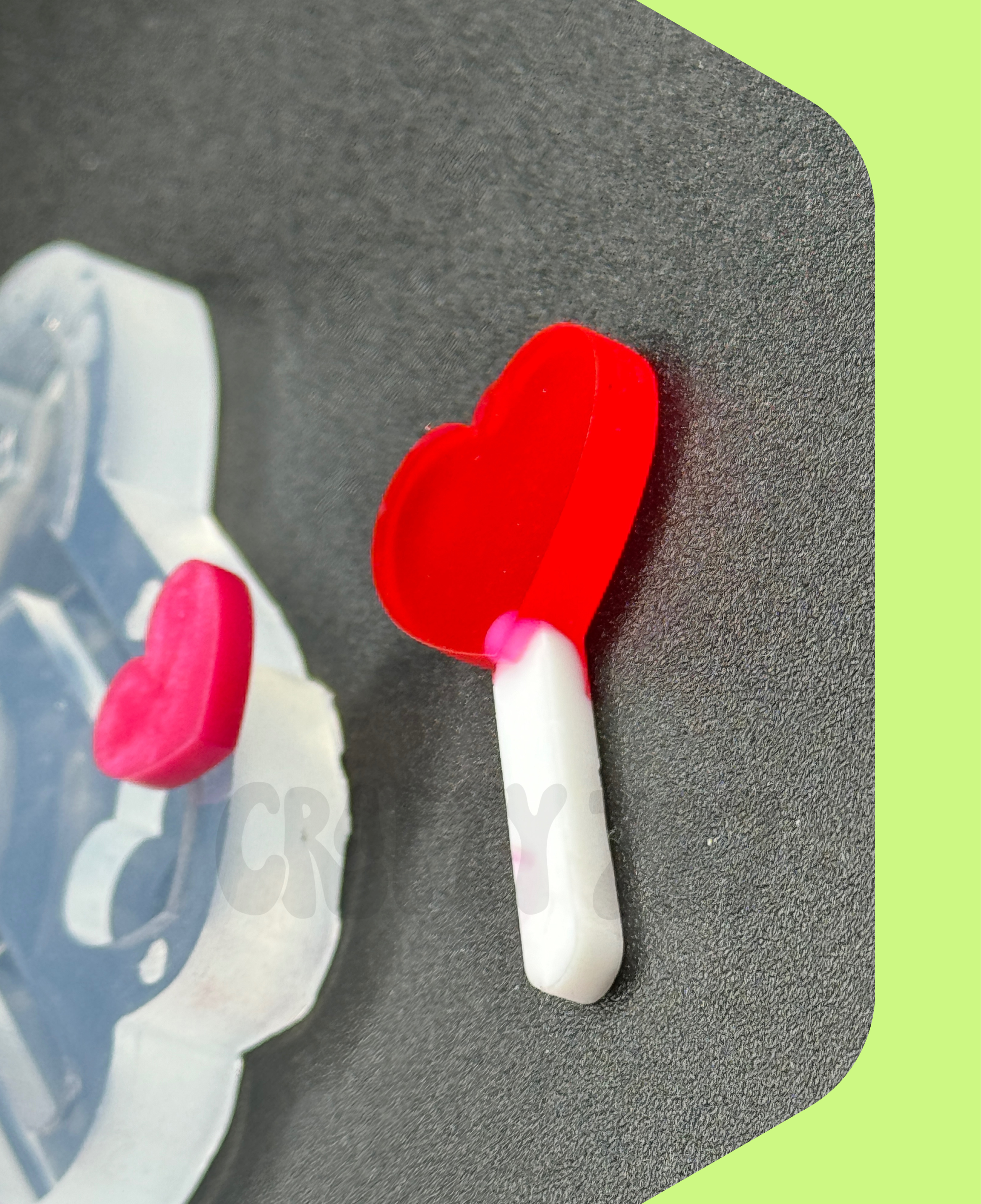 Heart Lollipop layers Dangle Earring Silicone Mold(C13)