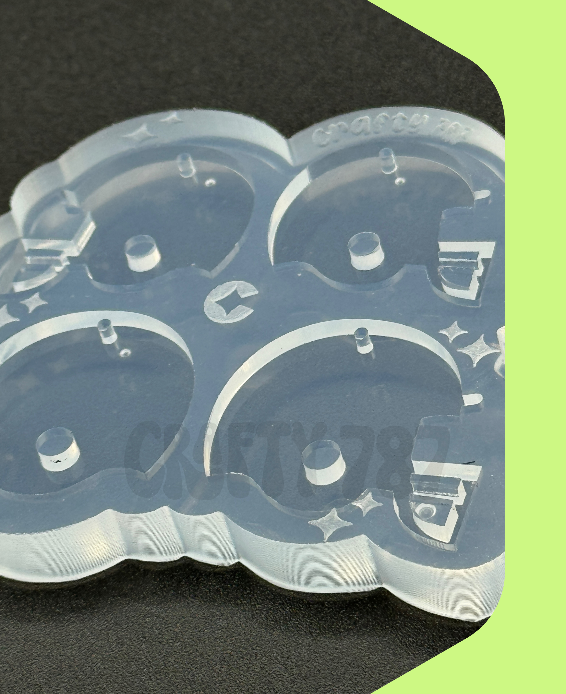 Football Helmet Dangle Earring Silicone Mold, Resin Mold (B15)