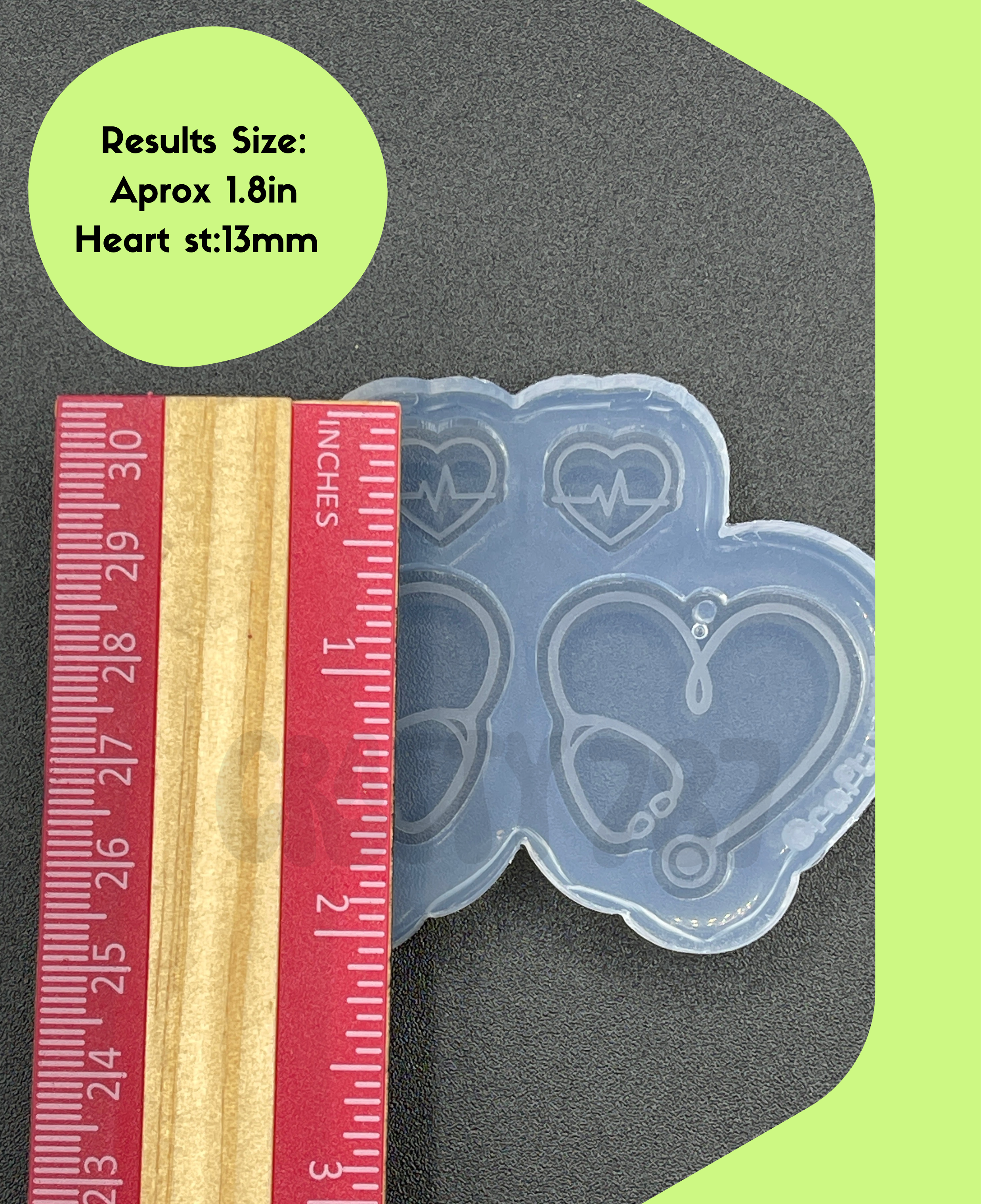 Heart Stethoscope Nurse Resin Silicone Mold (B15)