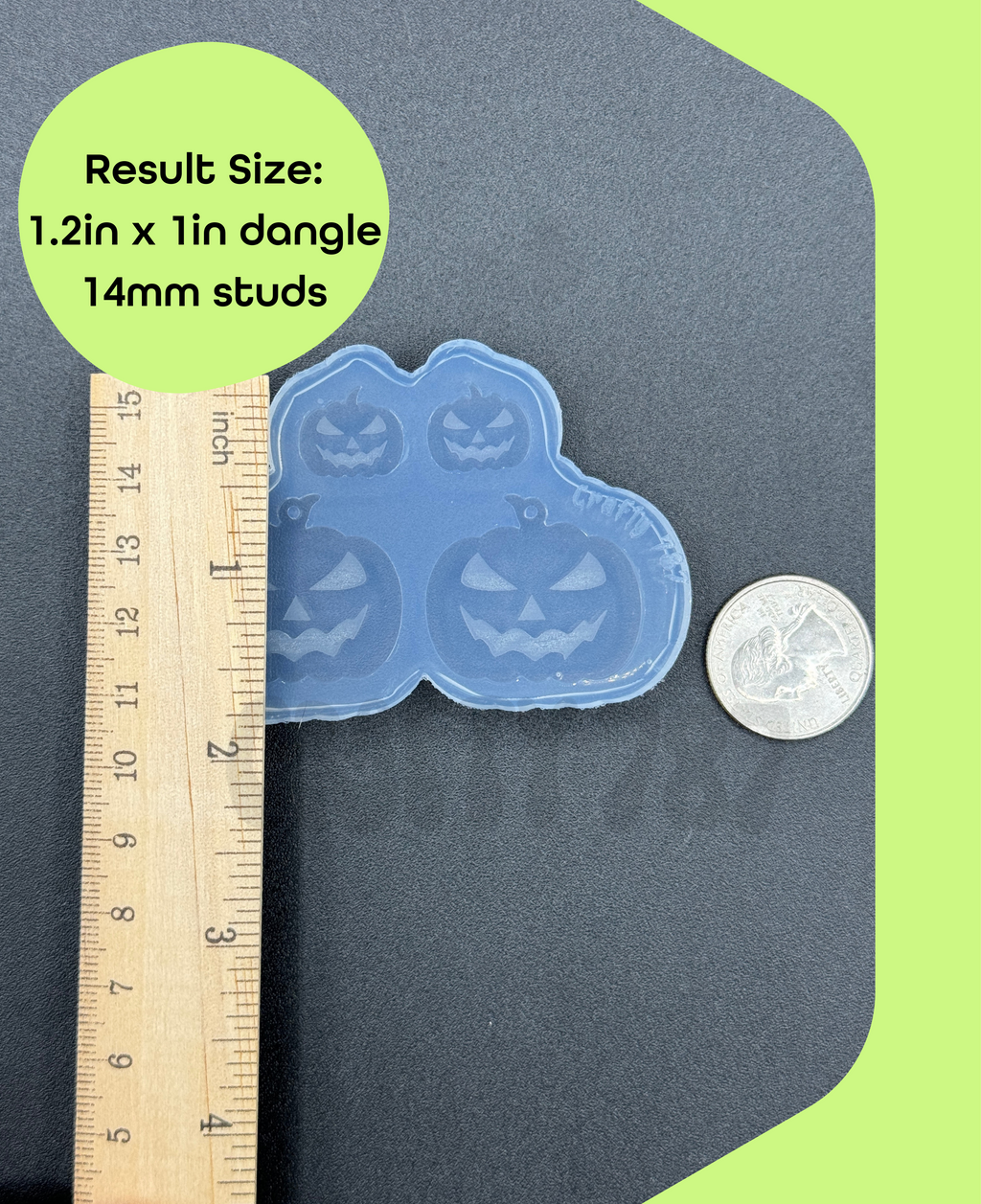 Scary Pumpkin Face Dangle Earring Silicone Mold (D5)