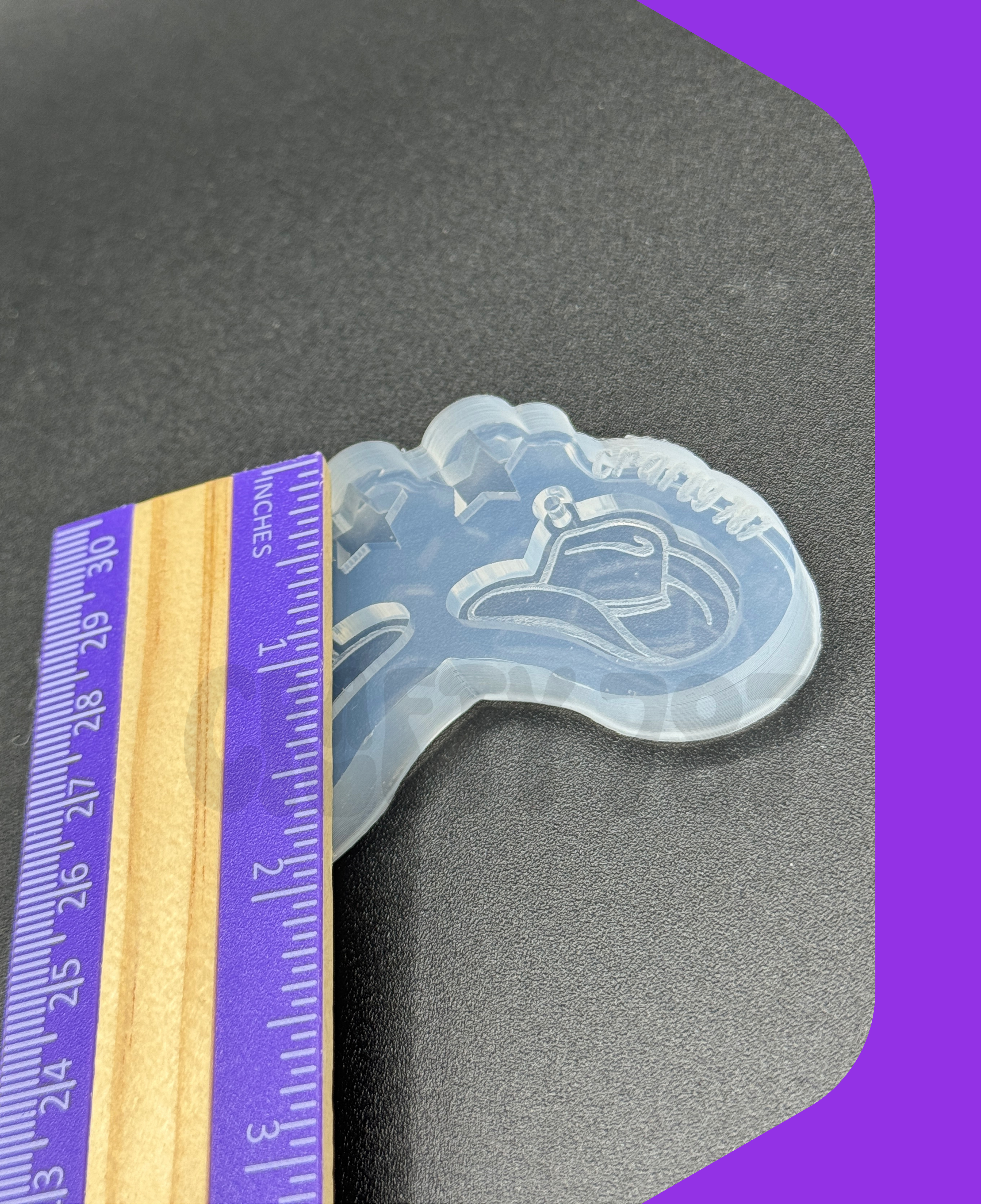 Cowboy Hat Dangle Earring Silicone Mold (d13)