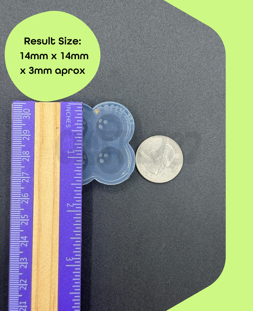 Bowling Ball Bits Stud Earring Silicone Mold (D15)