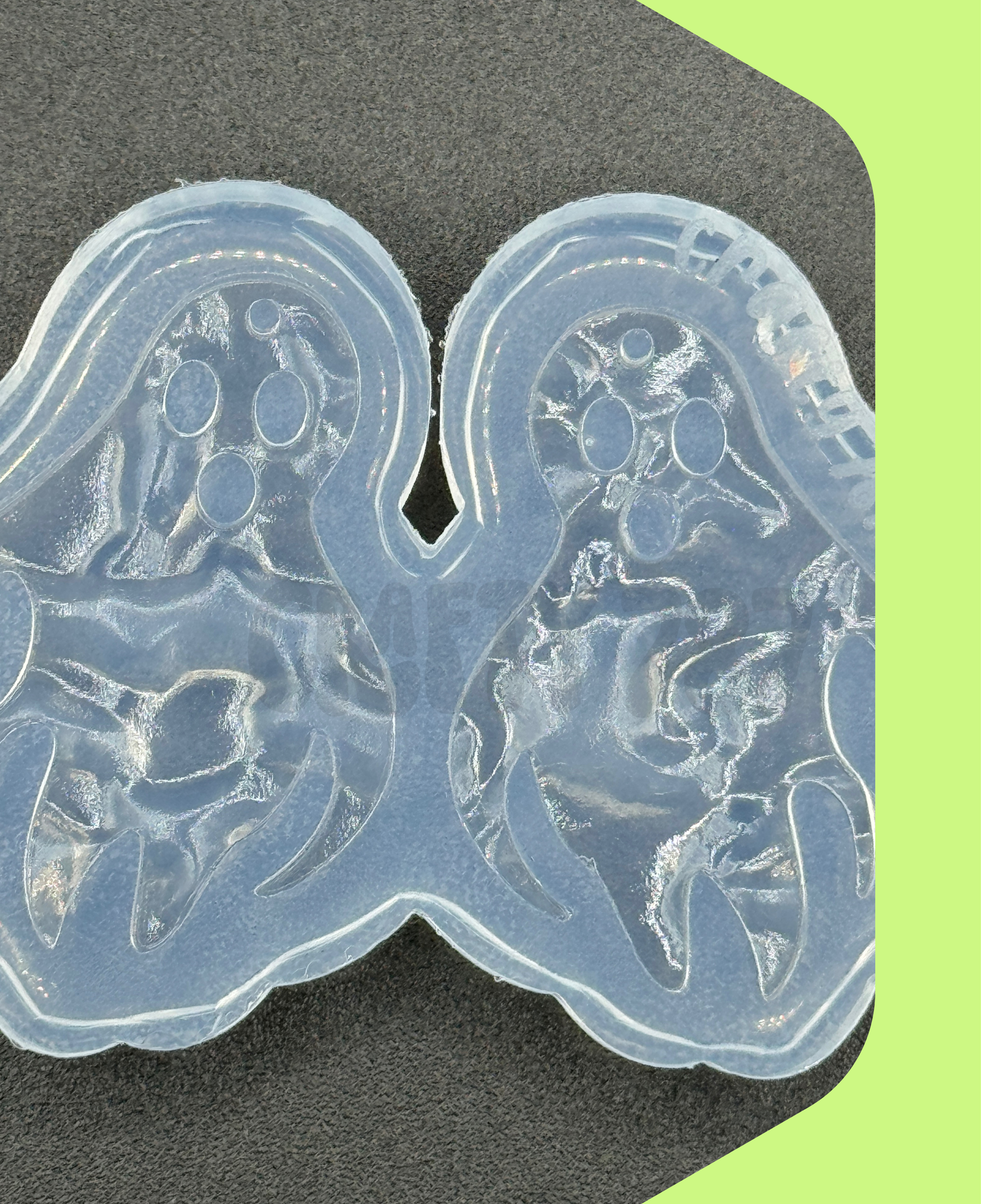 Ghost Dangle Textured Earring Silicone Mold (d14)