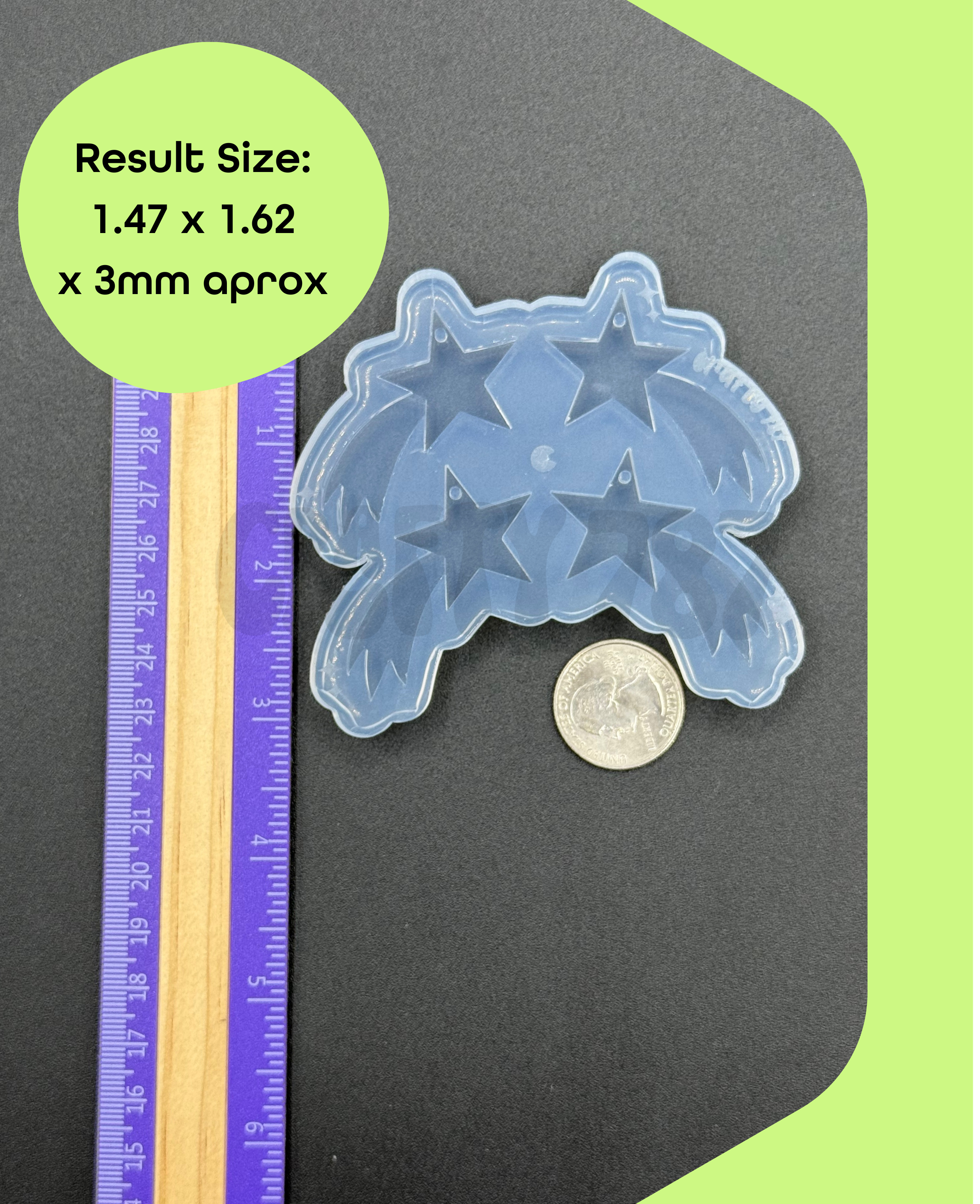 Shooting Star Dangle Earring Silicone Mold(d14)