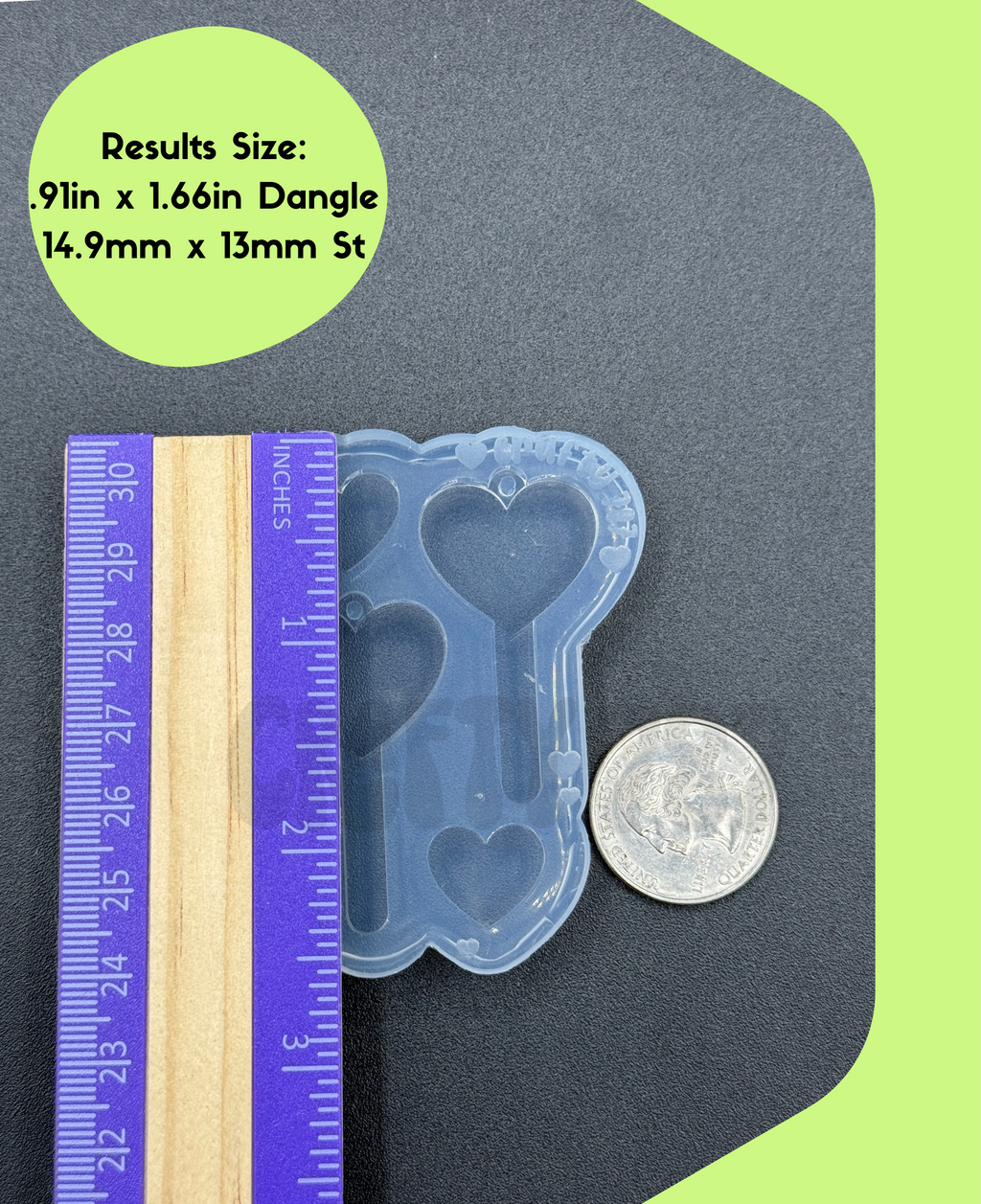 Heart Lollipop layers Dangle Earring Silicone Mold(C13)