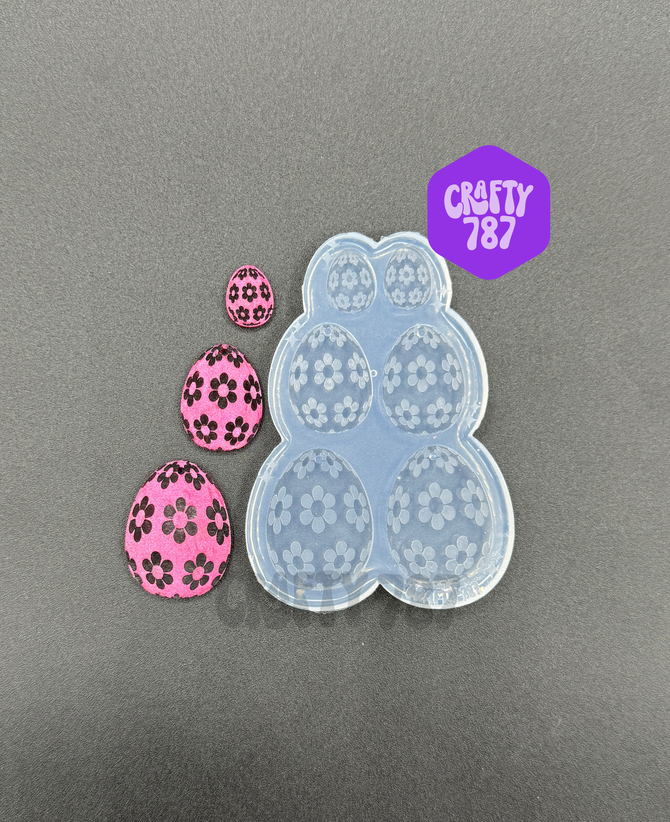 Egg Flower Dangle Earring Silicone Mold 2 version (D15)