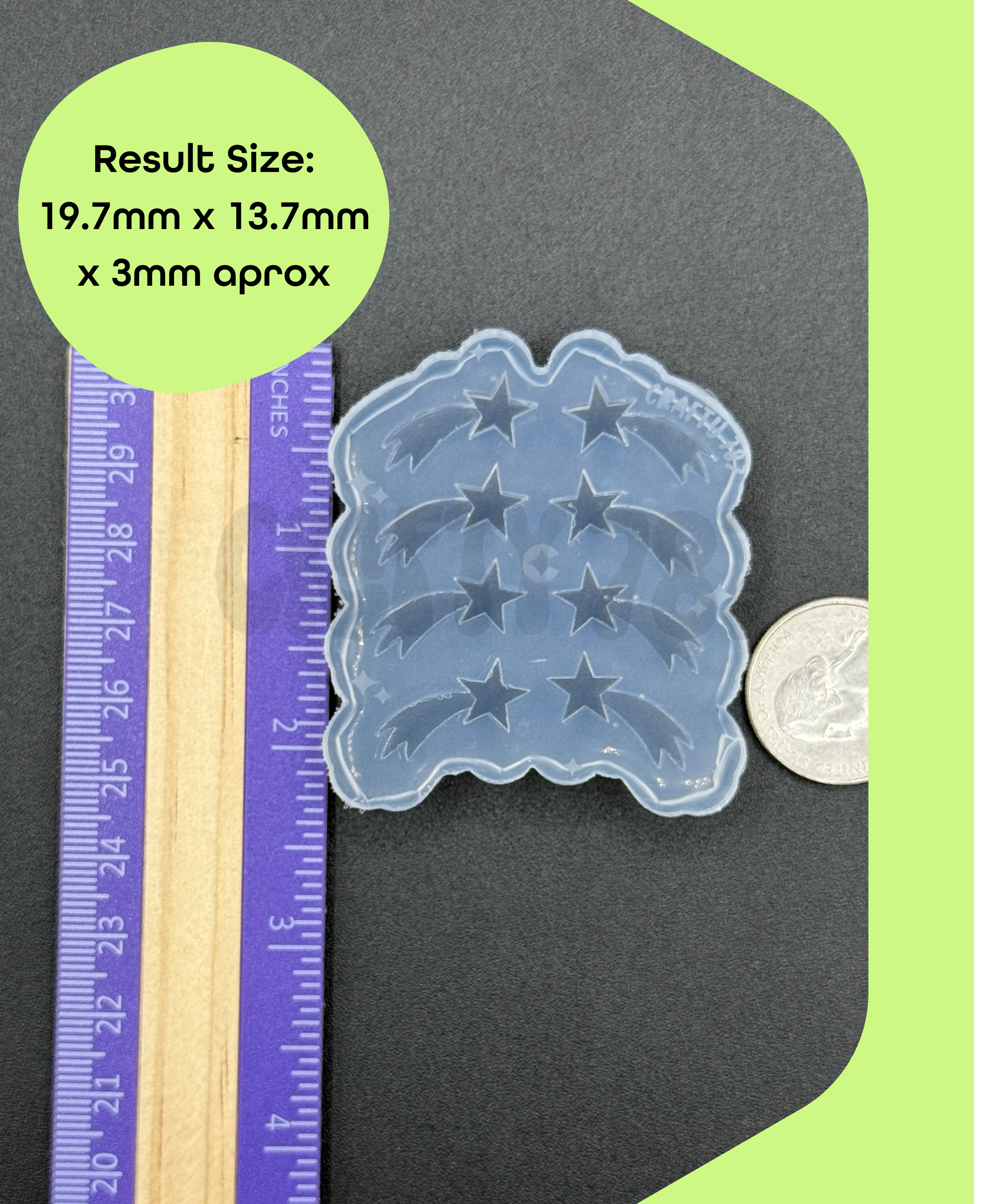 Shooting Star Stud Earring Silicone Mold(B13)