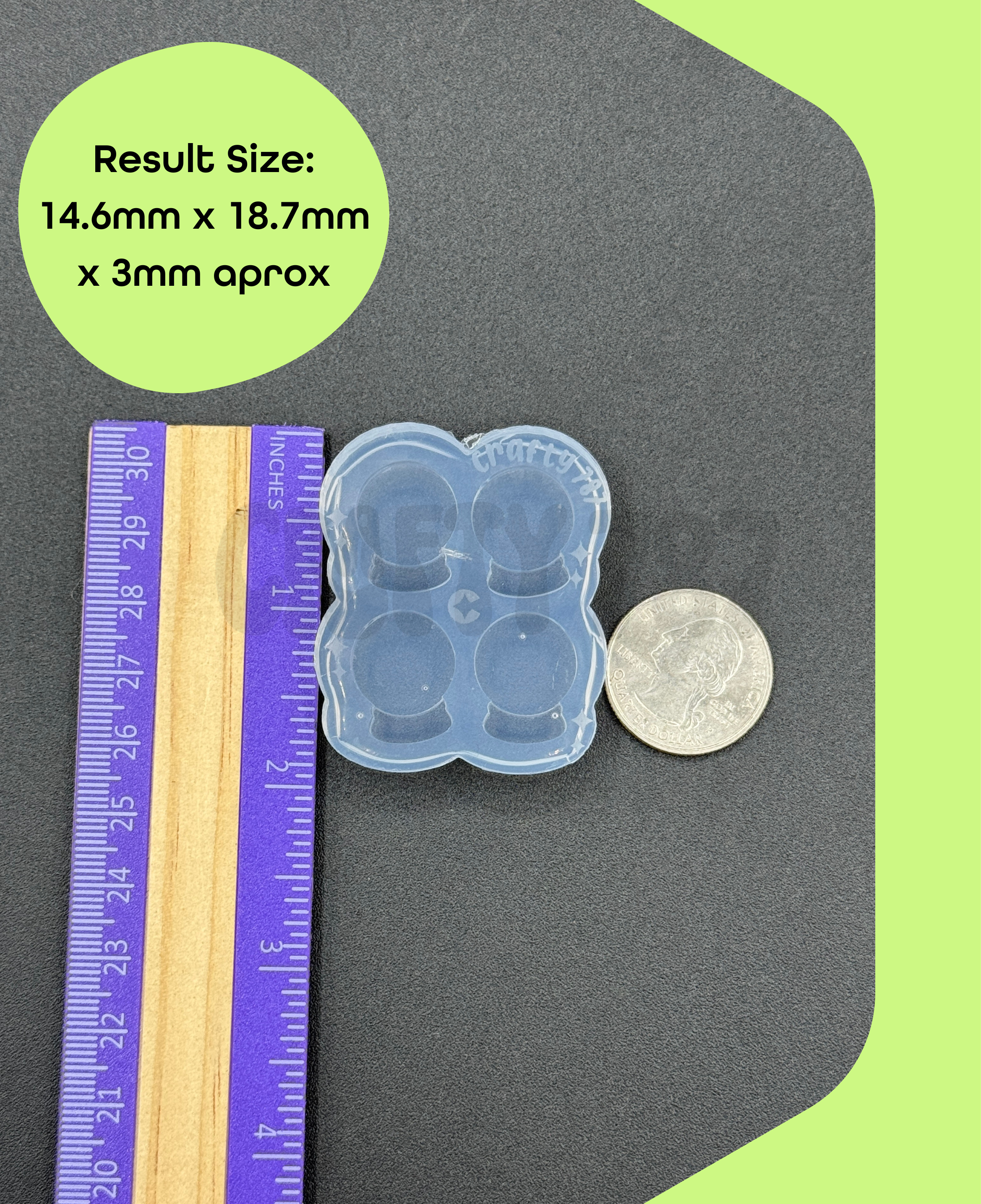 Snow Globe Studs Earring Silicone Mold (Layered)
