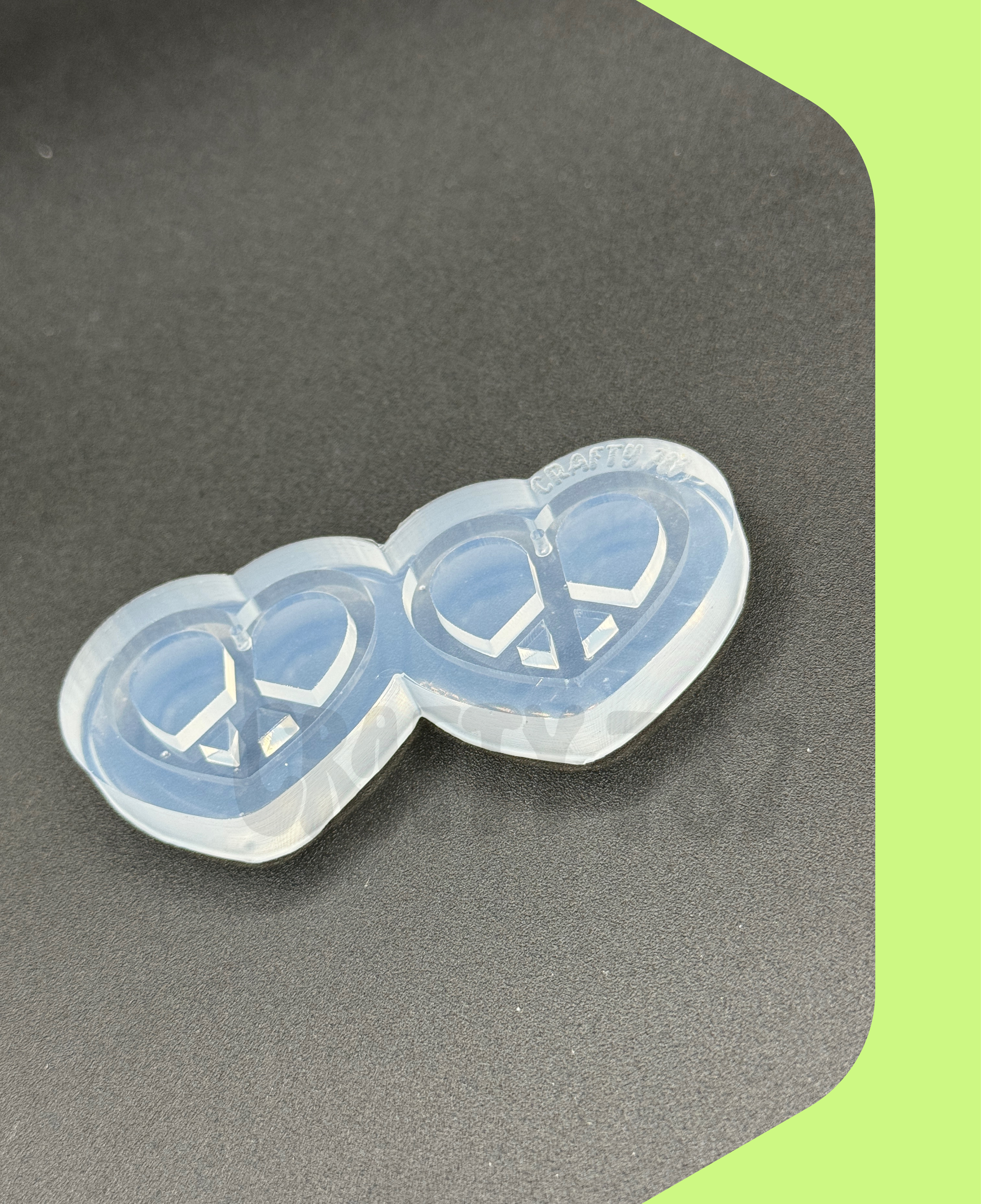 Heart Peace Dangle Earring Silicone Mold (d13)