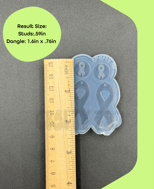 Awareness Ribbon Dangle Earring Silicone Mold (D13)