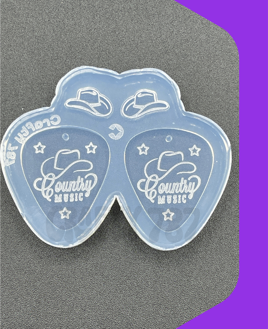 Guitar Pick Dangle Earring Resin Silicone Mold (d13)