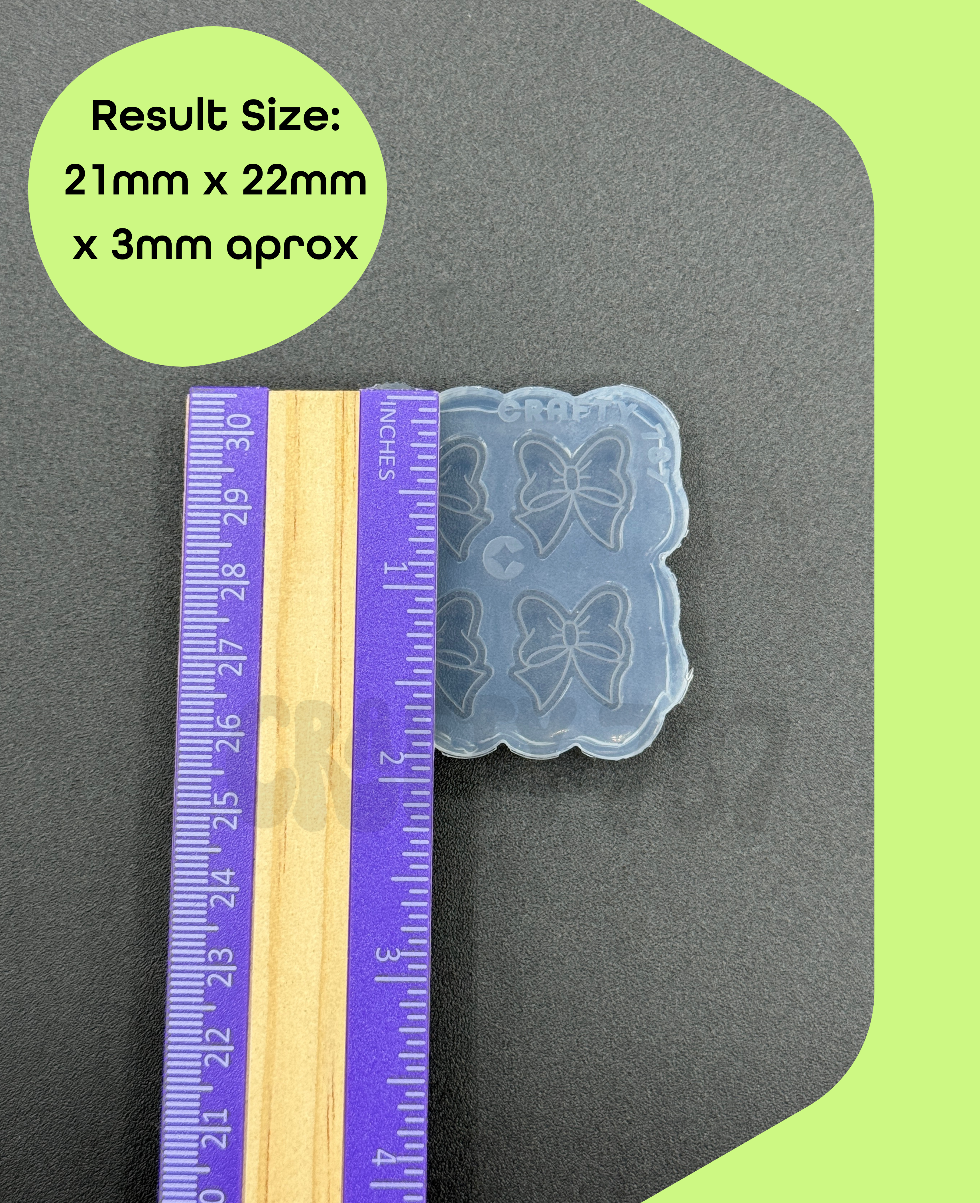 Ribbon Stud Earring Silicone Mold Style 1 (d15)