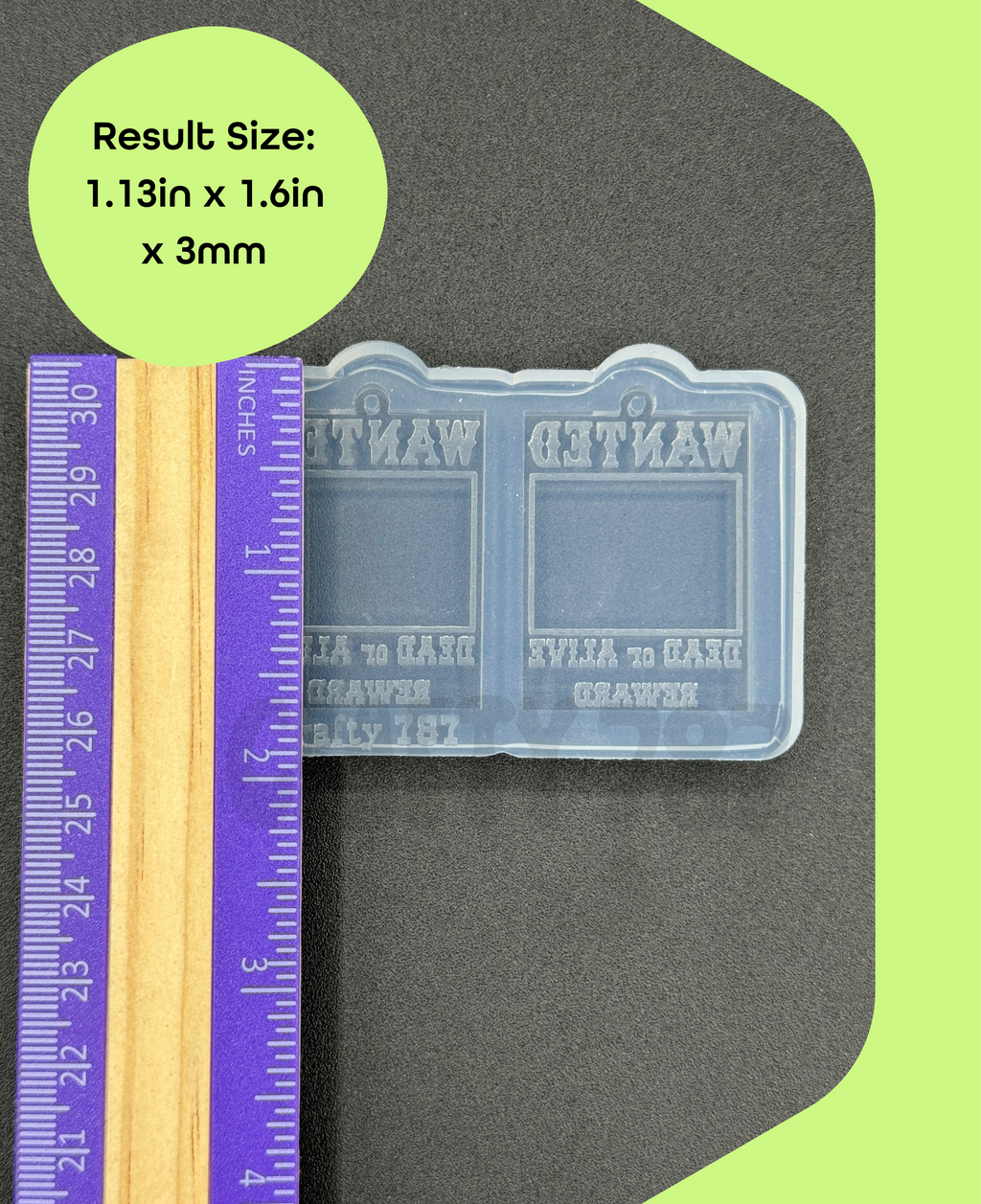 Wanted Poster Earring Silicone Mold (Space for Picture to be added) (d13)