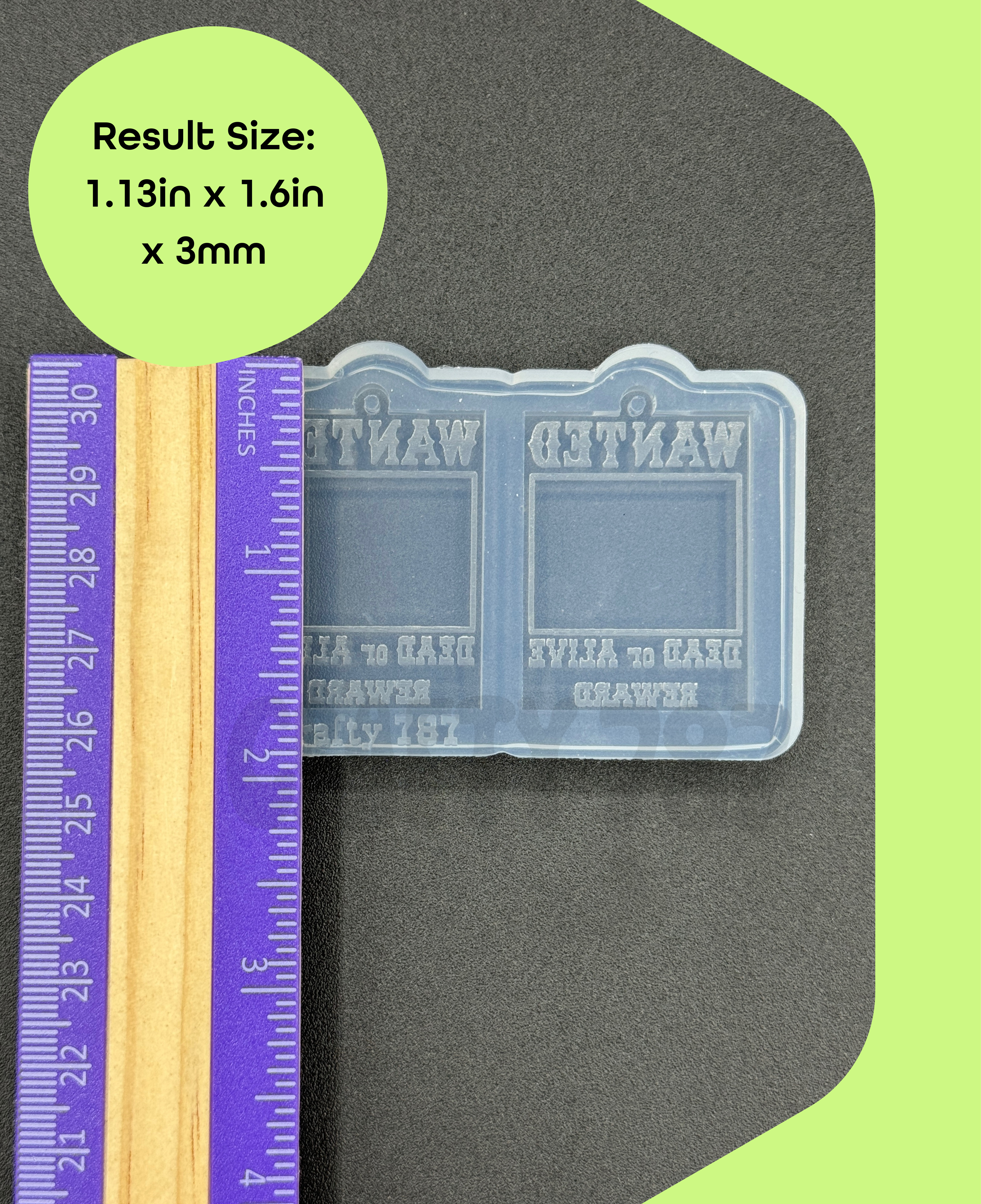 Wanted Poster Earring Silicone Mold (Space for Picture to be added) (d13)