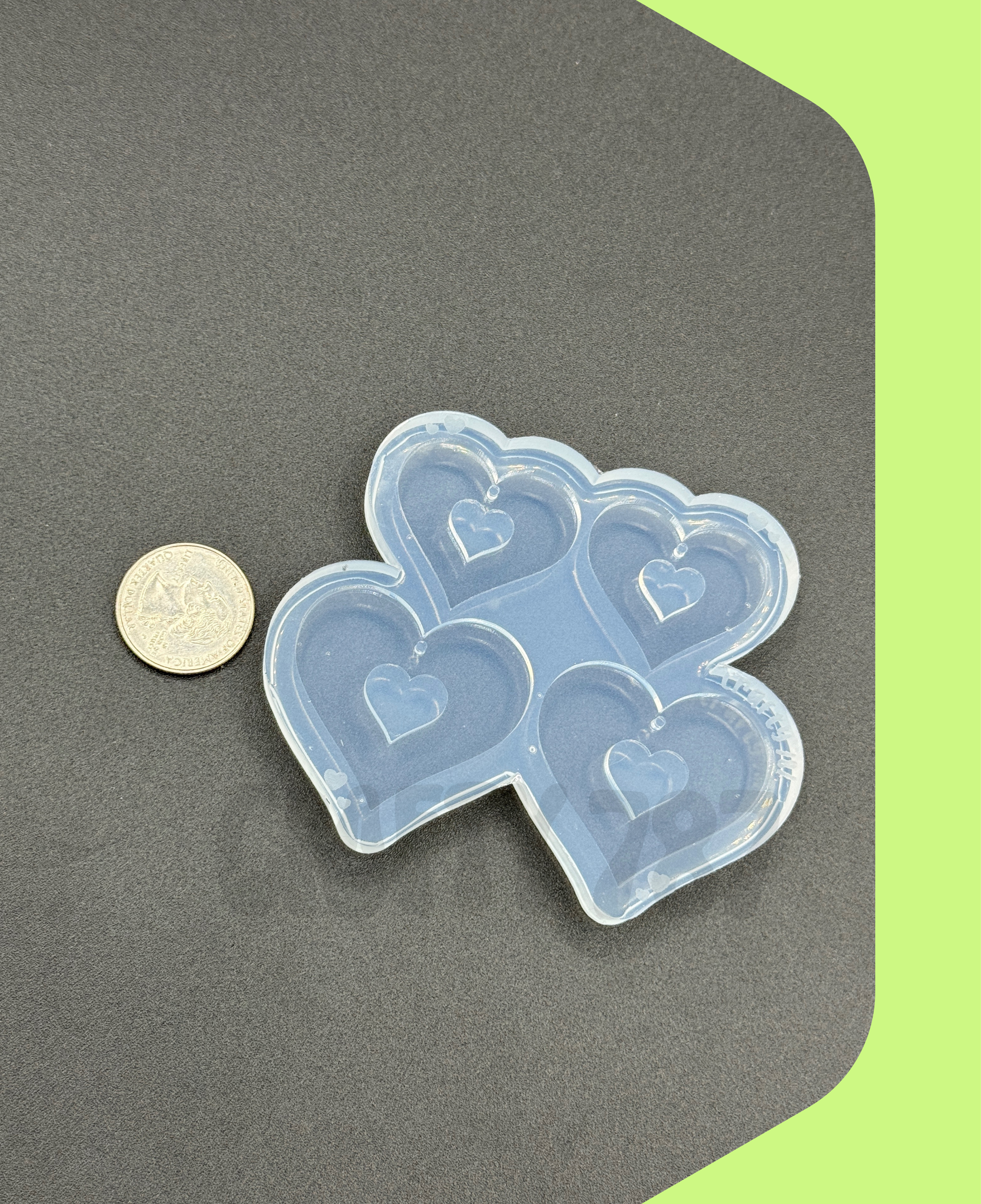Heart Variety Size Dangle Earring Mold (C13)