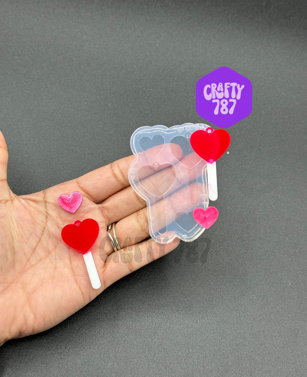 Heart Lollipop layers Dangle Earring Silicone Mold(C13)