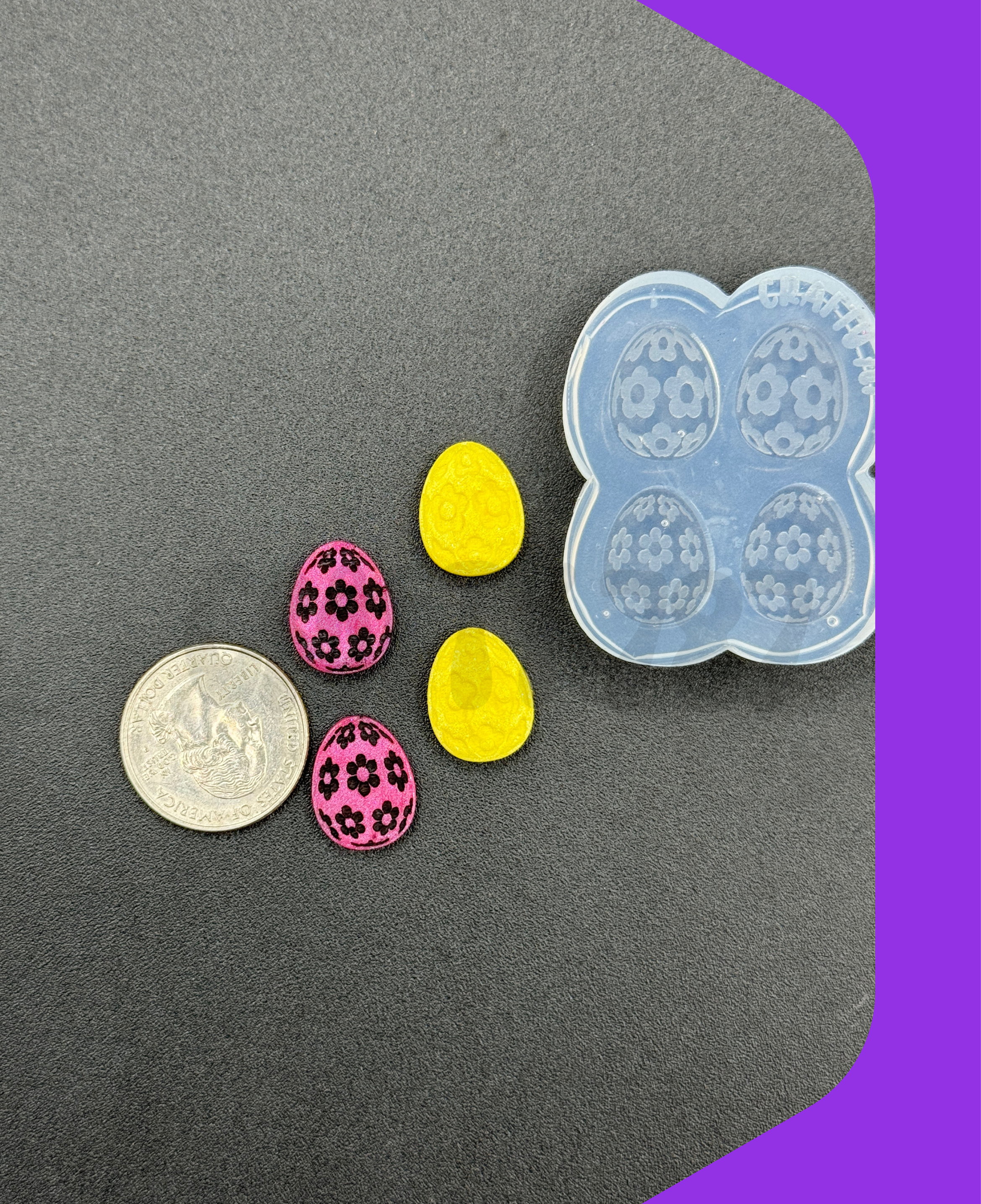 Flower Egg Easter Stud Silicone Mold (A15)