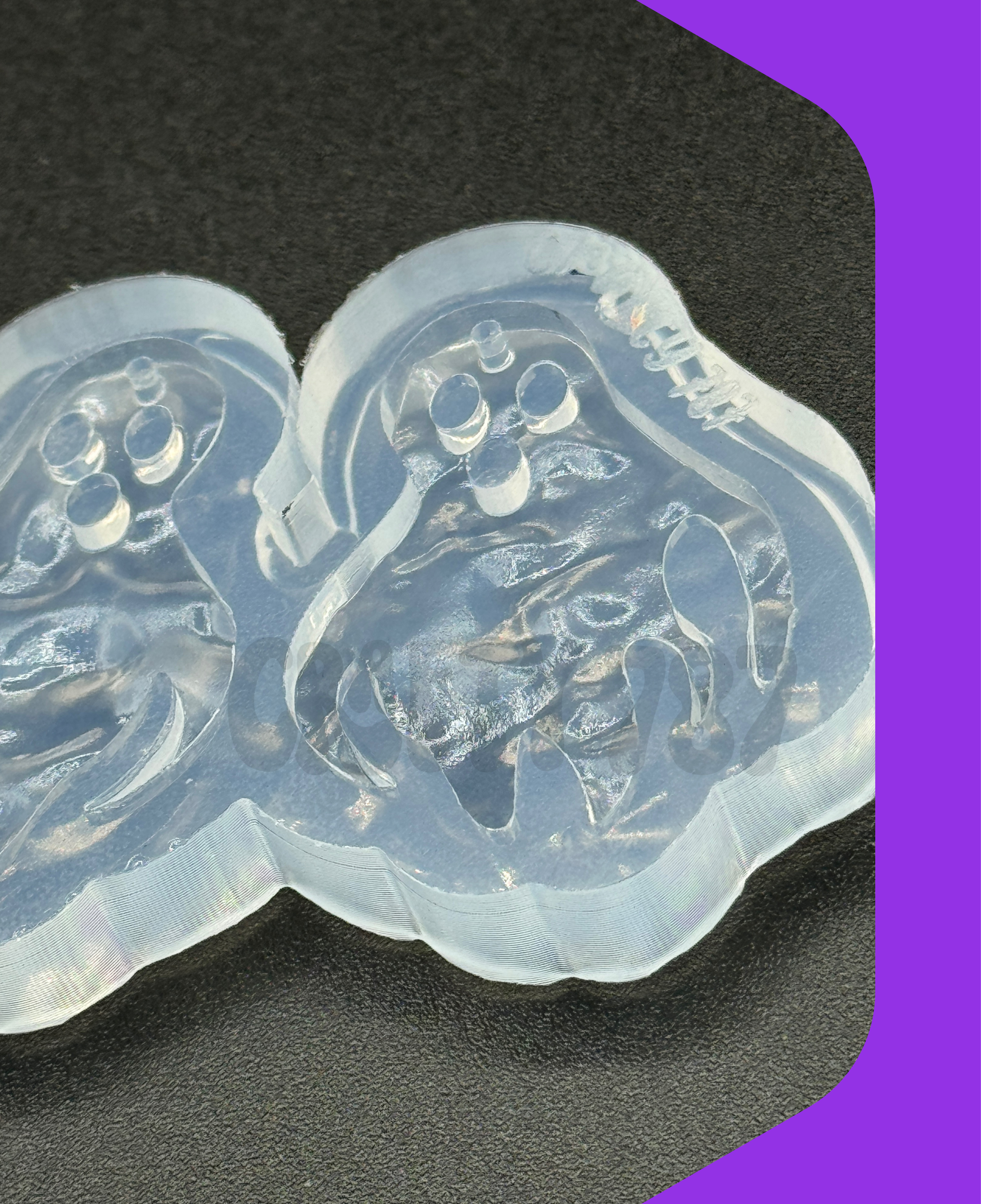 Ghost Dangle Textured Earring Silicone Mold (d14)