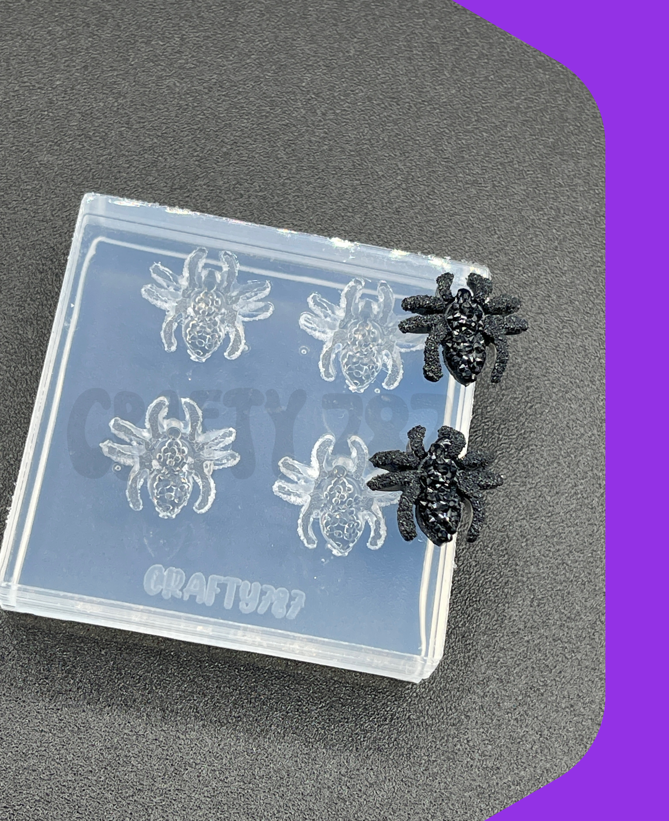 Druzy Spider Studs Earring Mini Silicone Mold