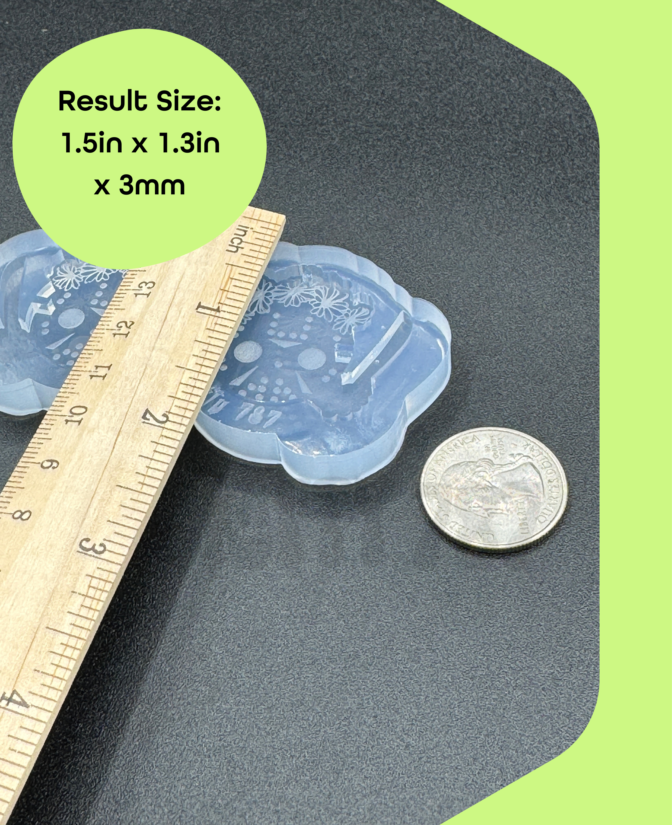Horror Mask With Flowers Earring Silicone Mold (d14)