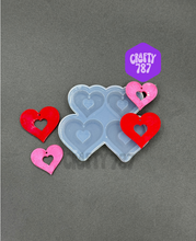 Load image into Gallery viewer, Heart Variety Size Dangle Earring Mold (C13)
