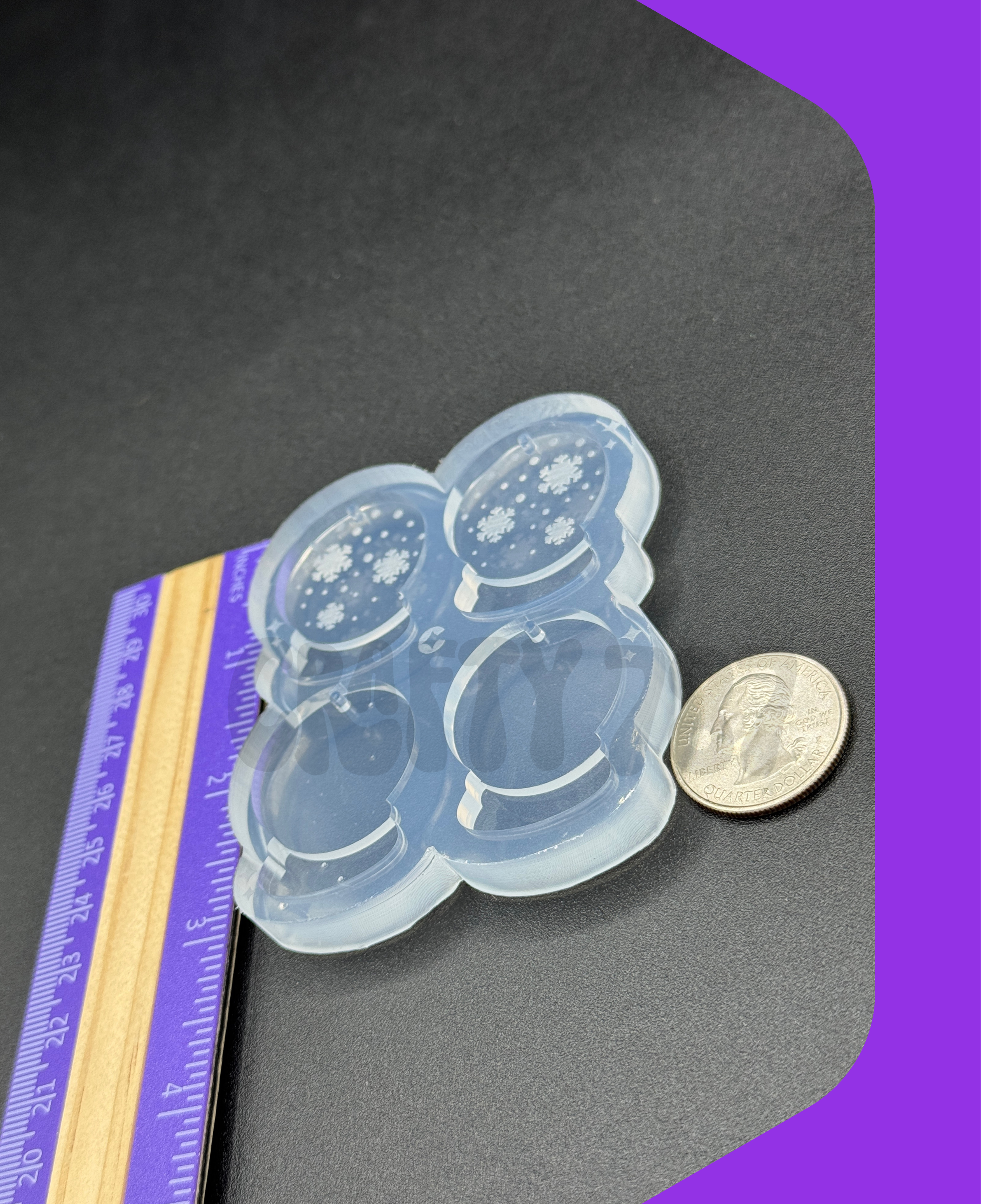 Snow Globe Dangle Earring Silicone Mold(layered)