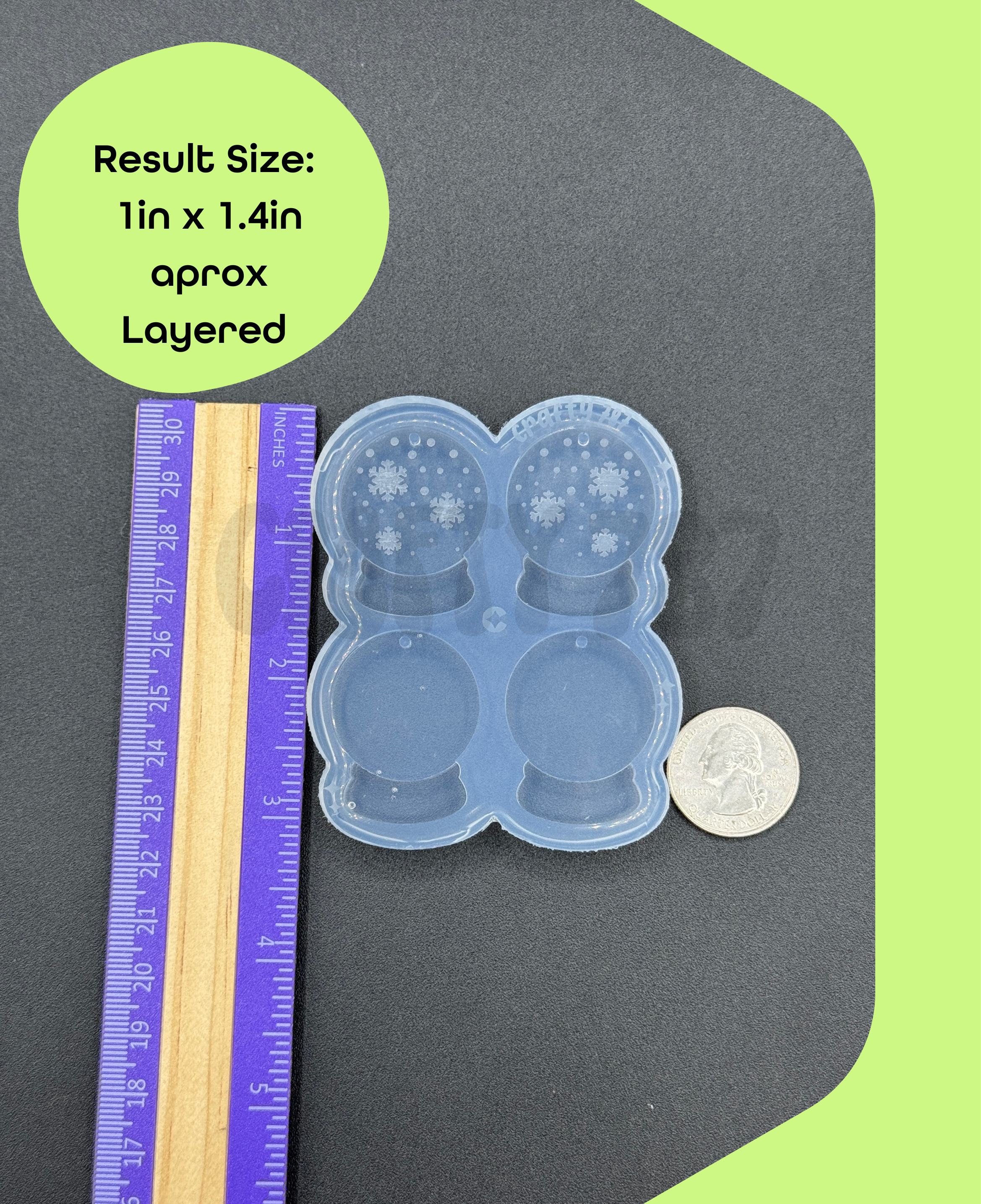 Snow Globe Dangle Earring Silicone Mold(layered)