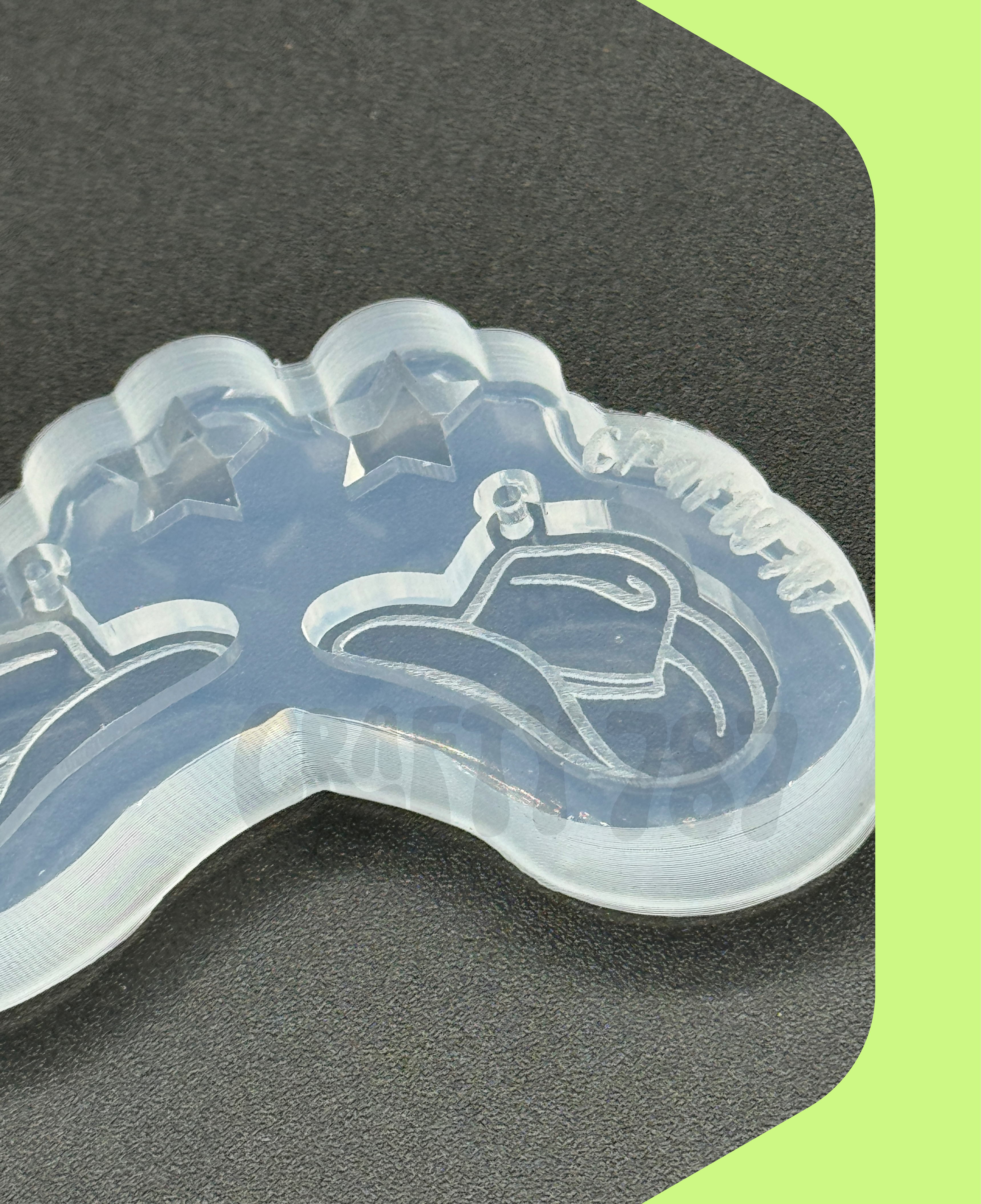 Cowboy Hat Dangle Earring Silicone Mold (d13)