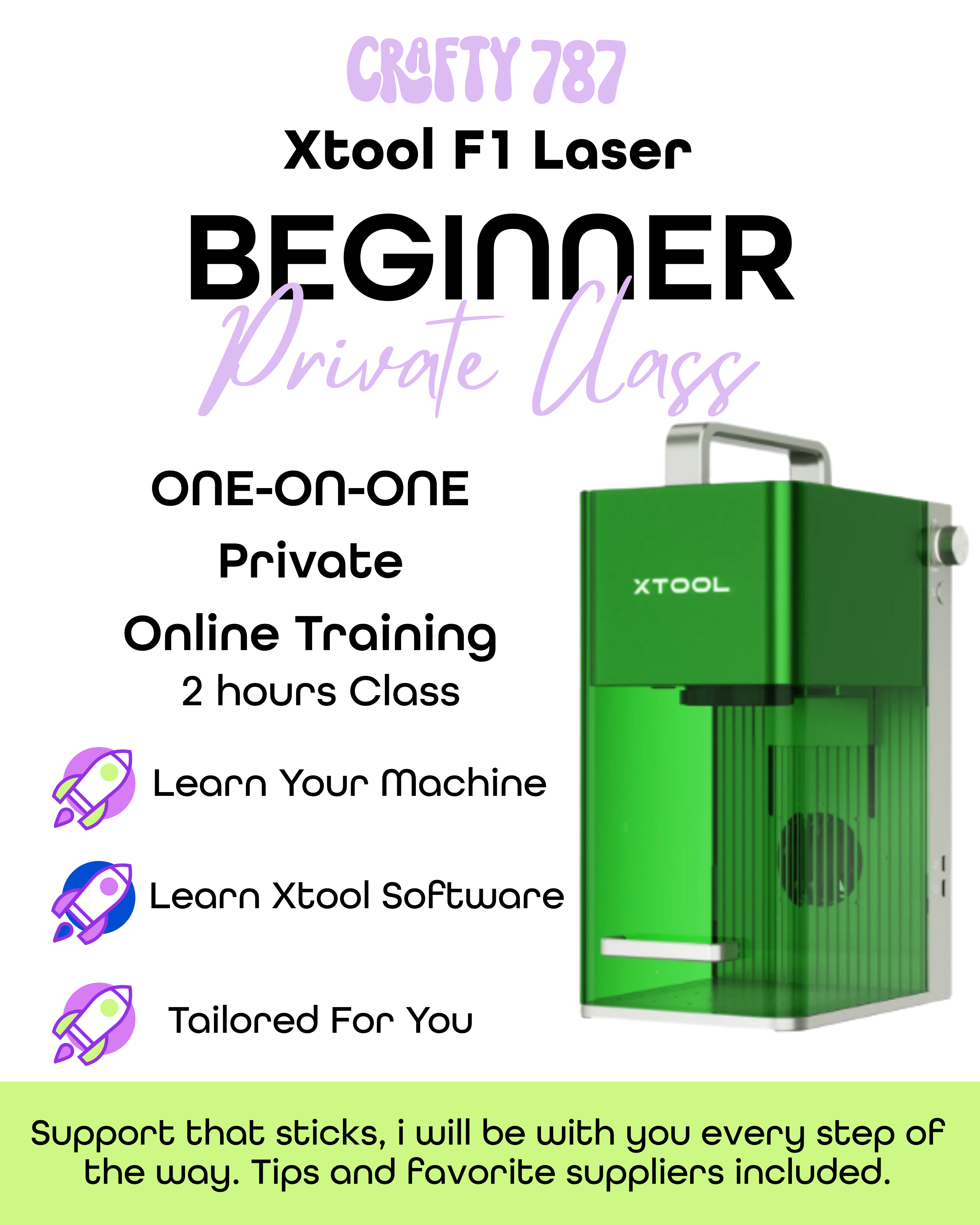 Xtool F1 Laser 1 ON 1 | 1.5-2 HOURS PRIVATE Online Training