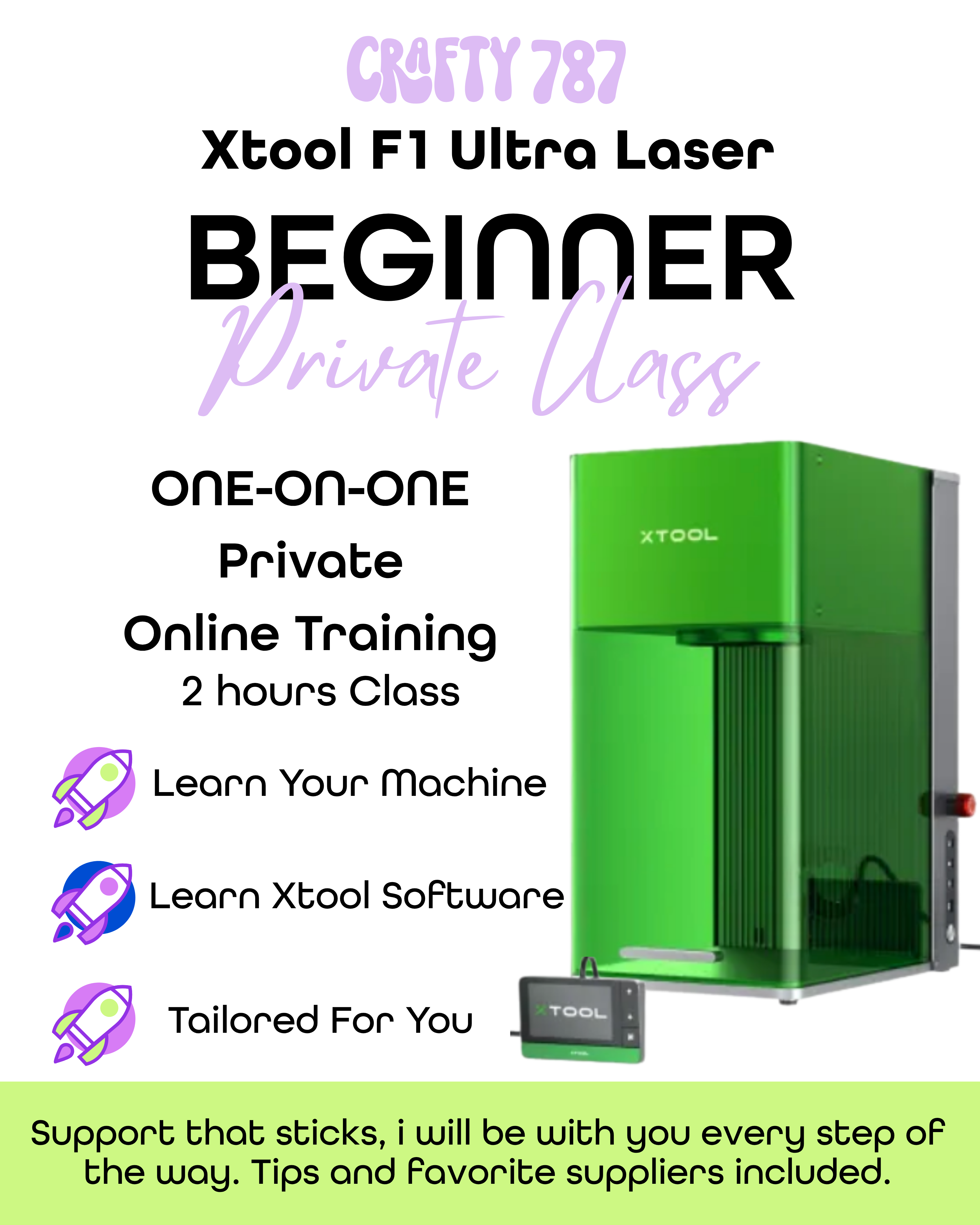 Xtool F1 ULTRA Laser 1 ON 1 | 2 HOURS PRIVATE Online Training