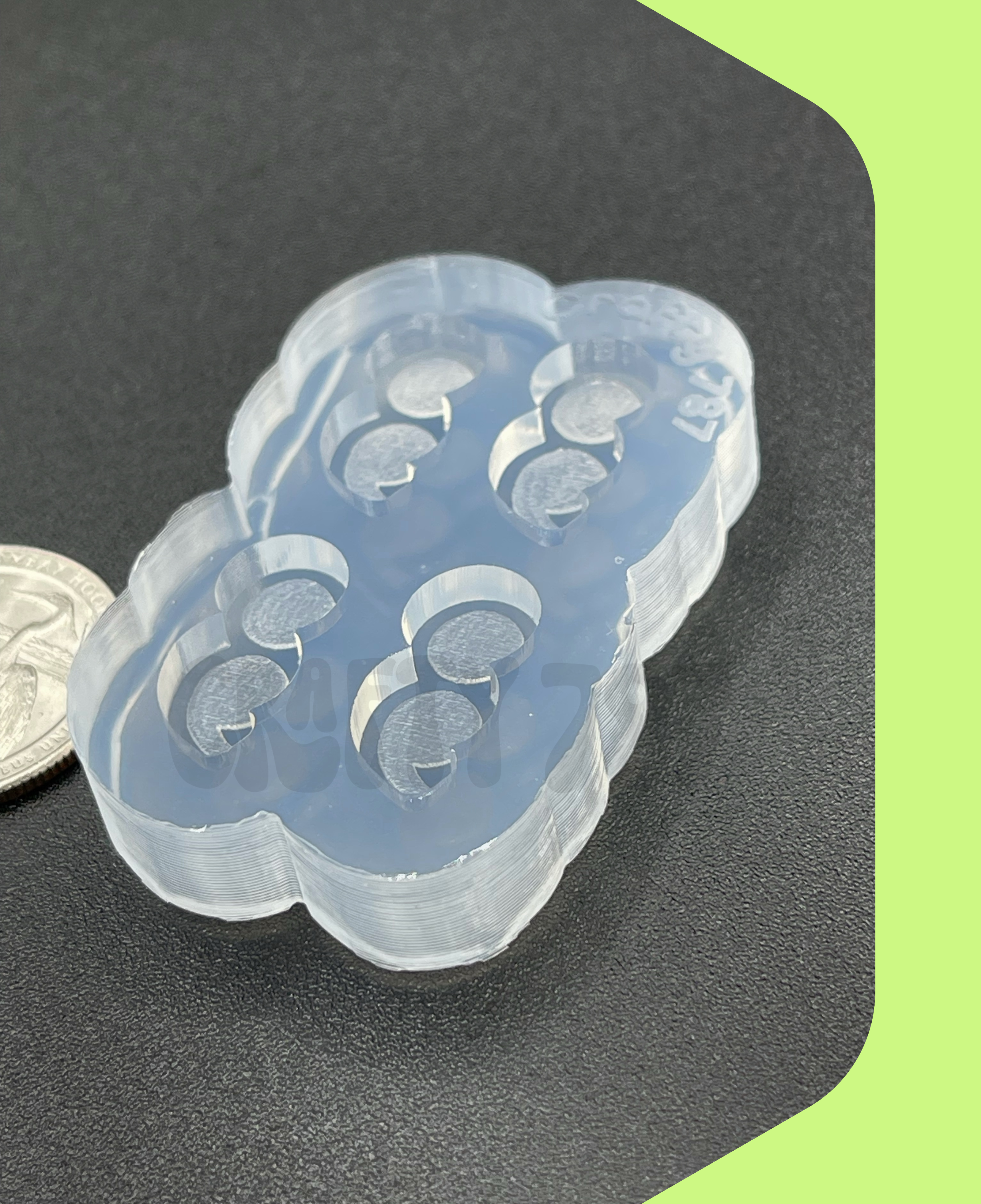 Semi Colon Bits Earring Silicone Mold (A15)