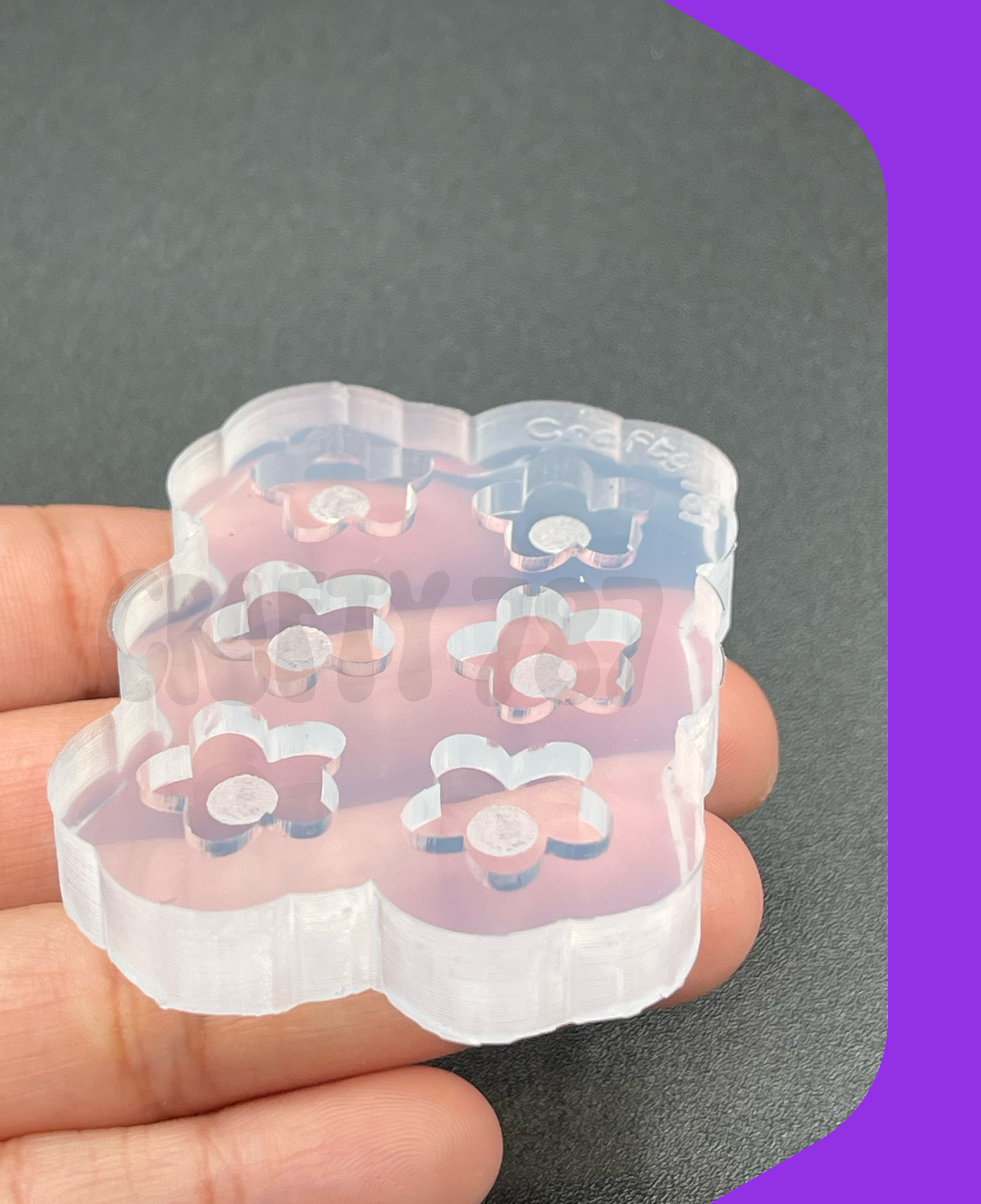 Flower Good Vibes Stud Silicone Mold (A1)