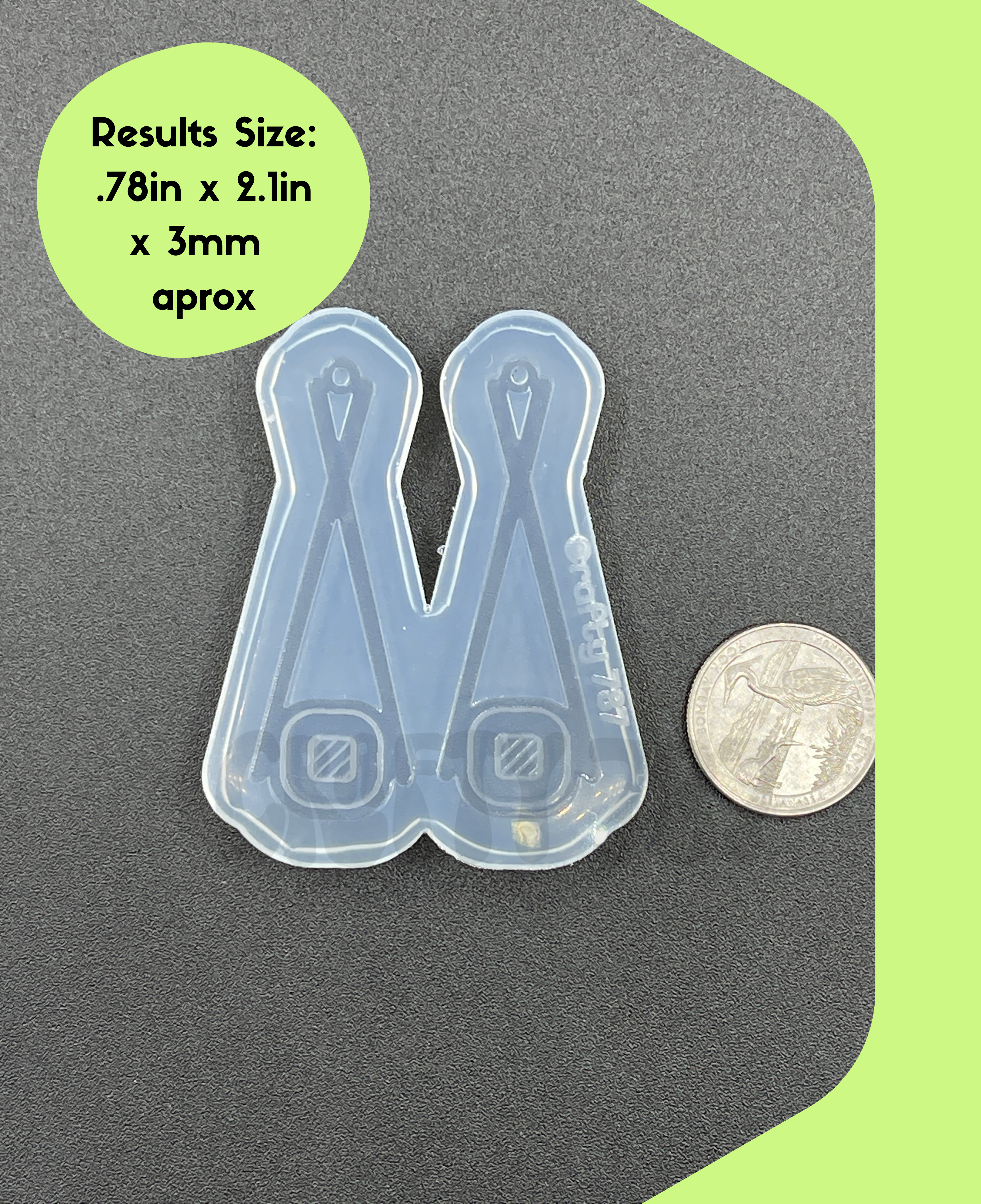 Sushi Chop Sticks Dangle Earring Silicone Mold (B15)
