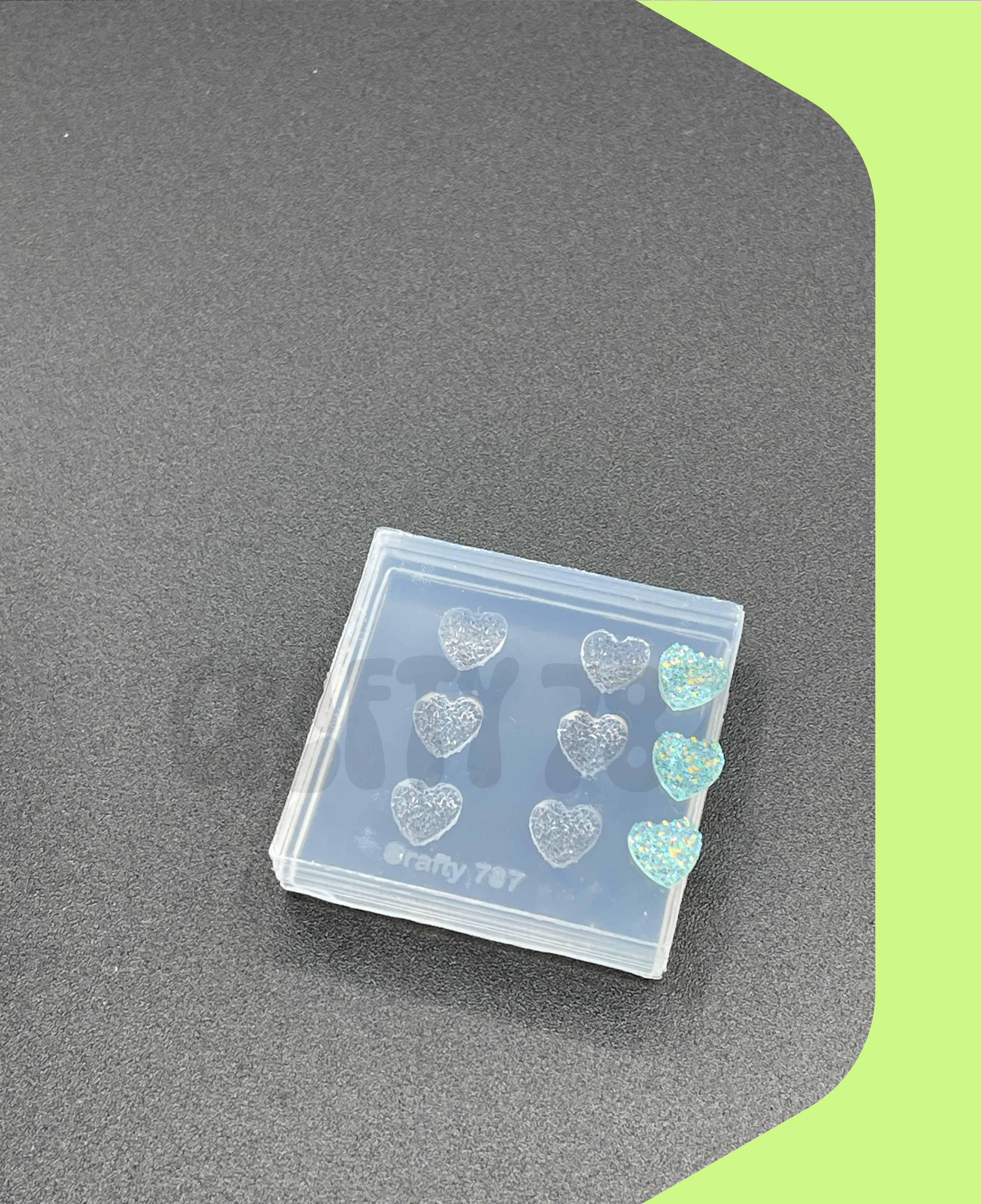 Druzy Heart 8mm Silicone Mold (B5)