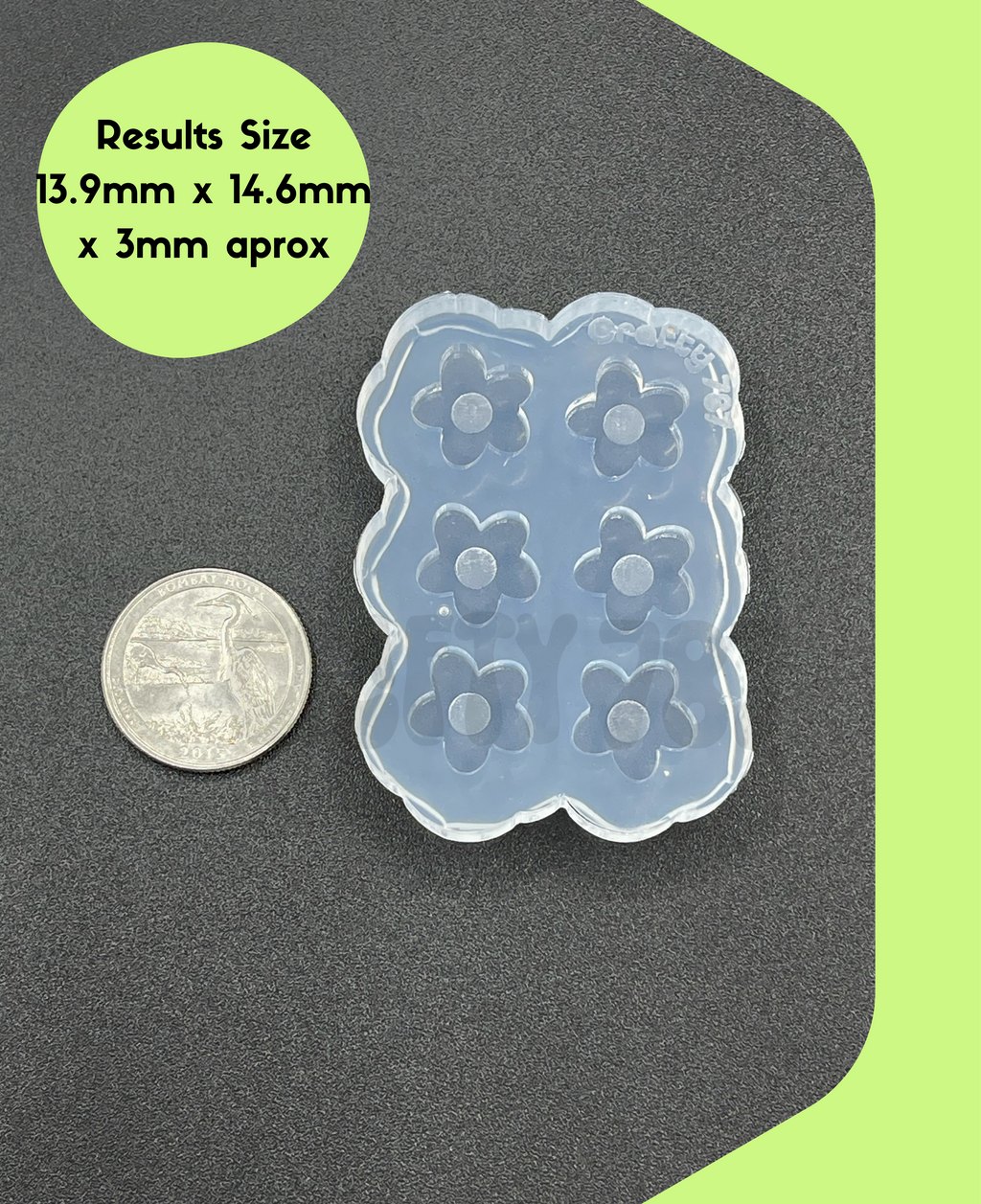 Flower Good Vibes Stud Silicone Mold (A1)
