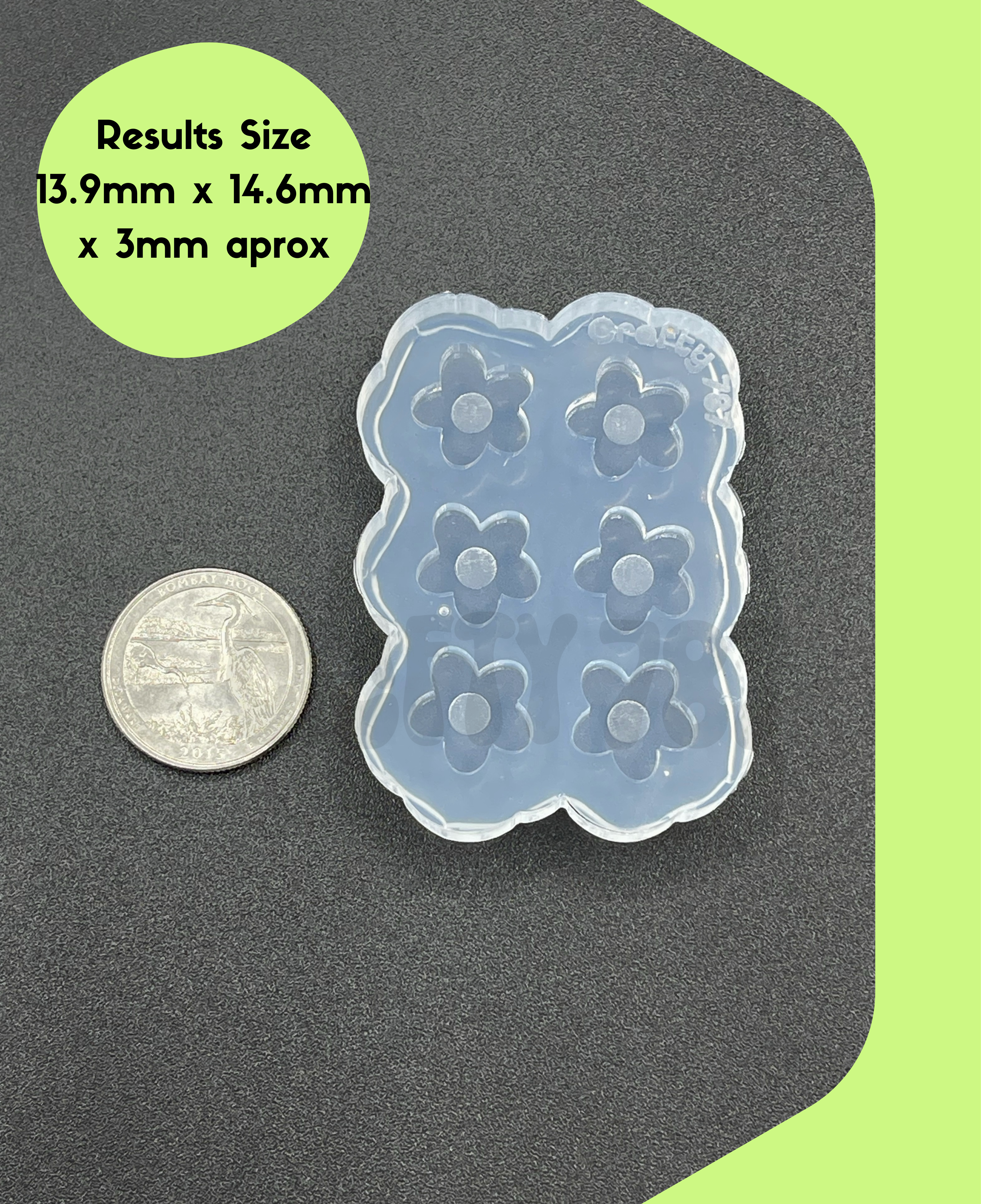 Flower Good Vibes Stud Silicone Mold (A1)