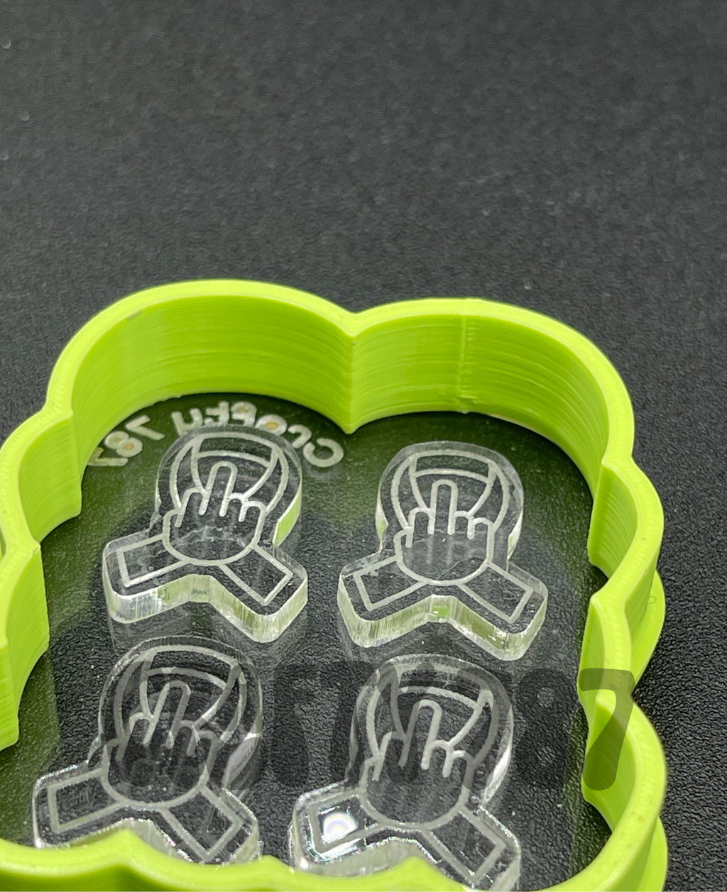 F@ck Ribbon Earring Silicone Mold (d14)