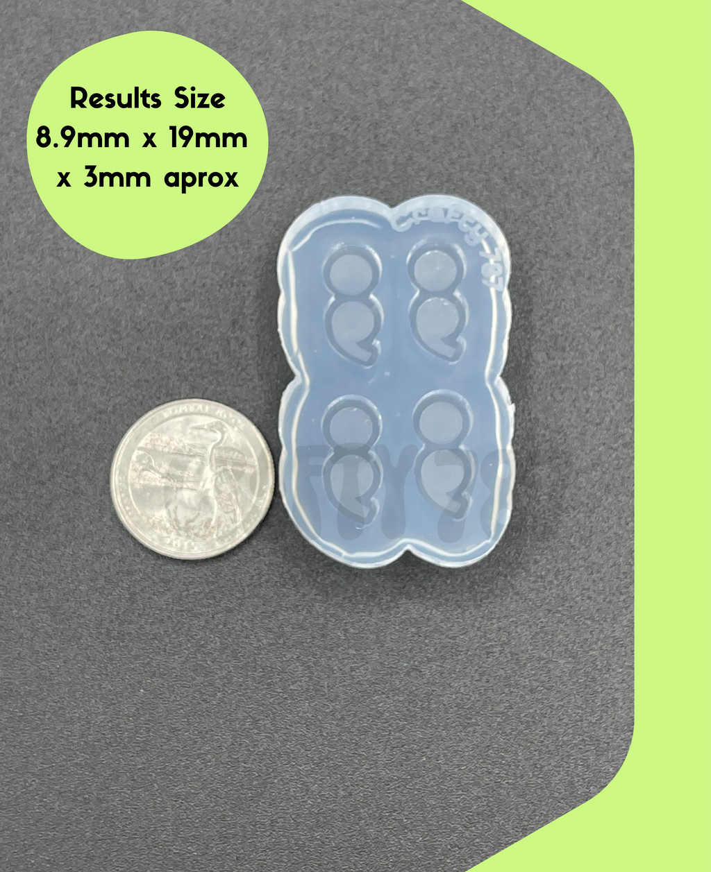 Semi Colon Bits Earring Silicone Mold (A15)